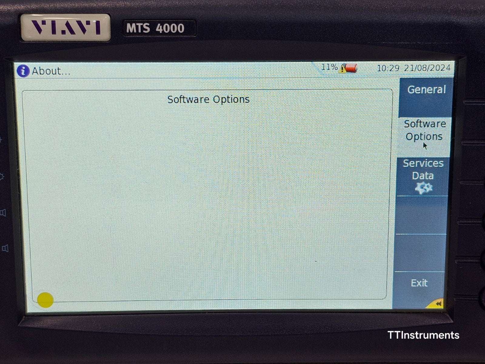 Viavi MTS 4000 Mainframe with PM/VFL & 4126 MA SM OTDR 1310/1550nm SC-APC