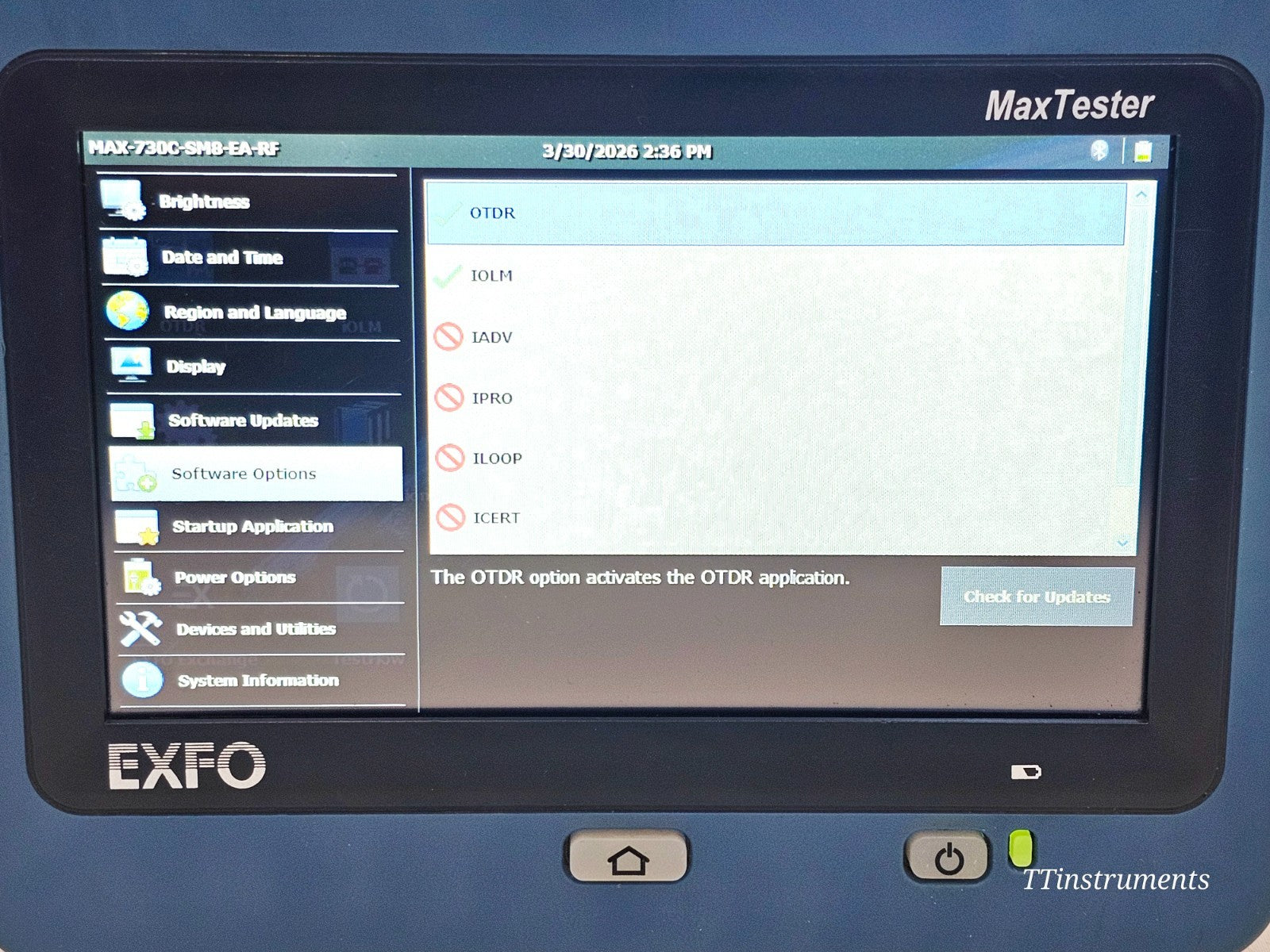 EXFO MAX-730C-SM8-EA OTDR cosmetic condition showing unit exterior
