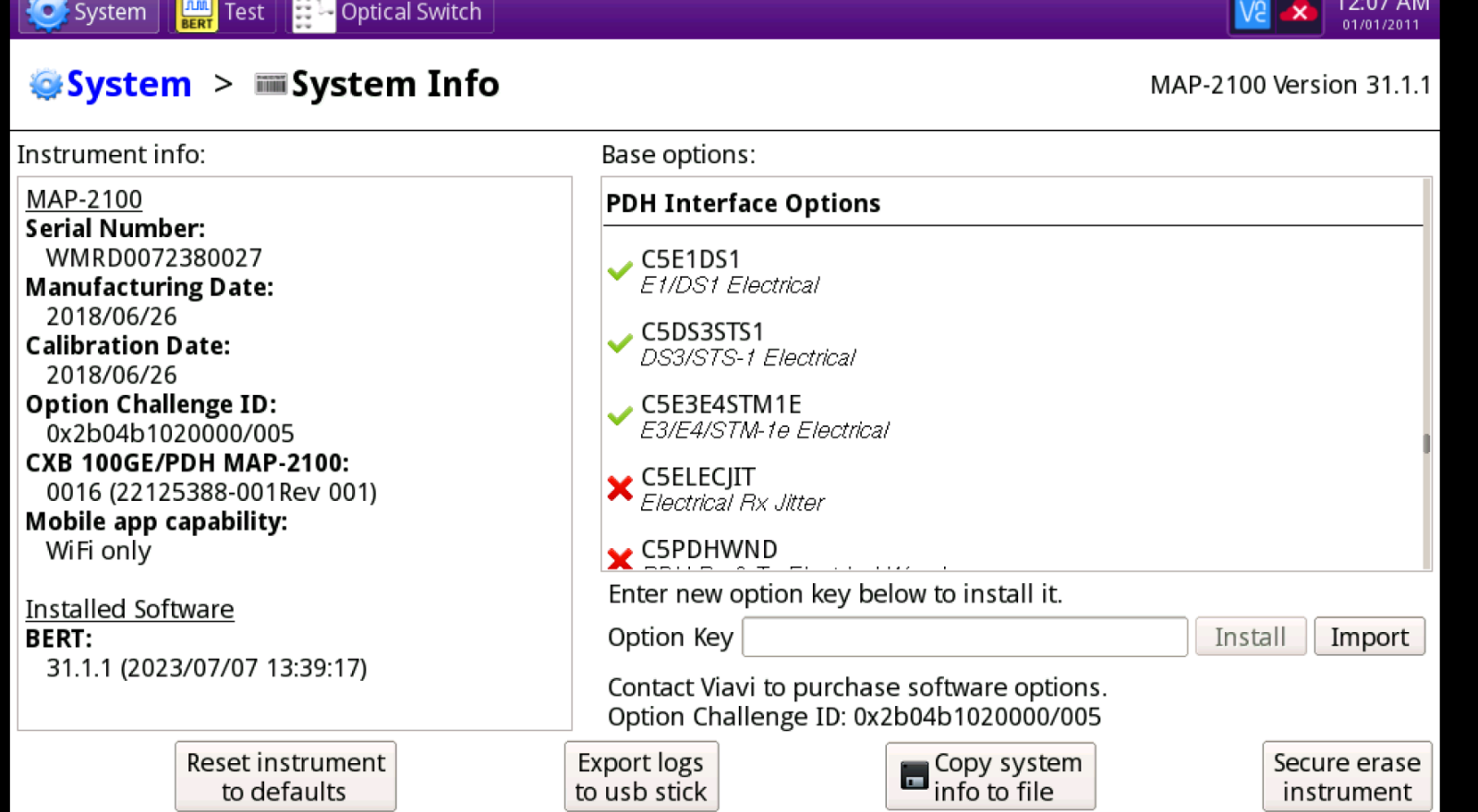 Viavi JDSU MAP-2100 1/10/100G Ethernet BER Remote Tester with Multiple Licences