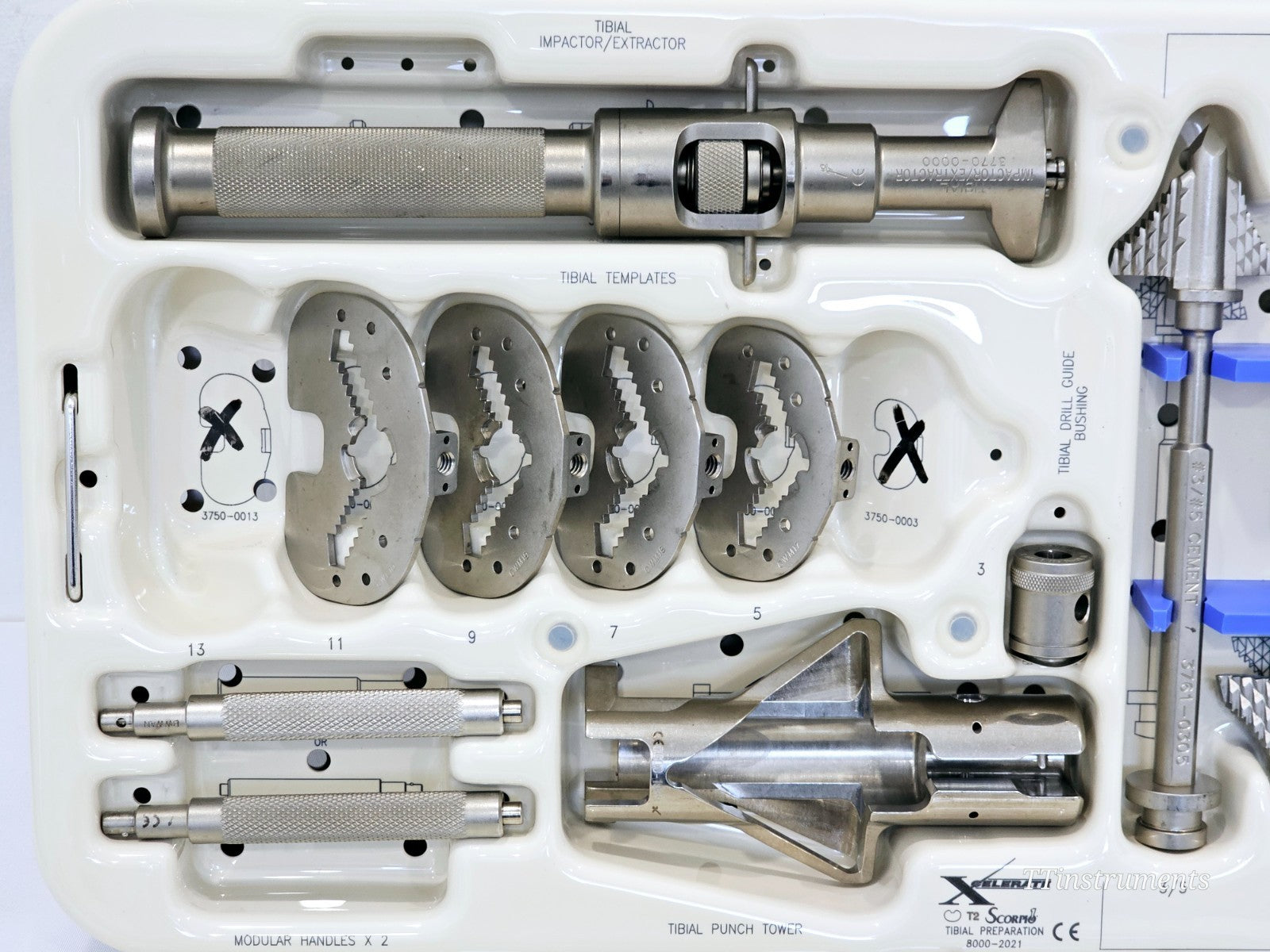 Stryker 8000-2021 XCELARATE Scorpio T2 Tibial Preparation Instrument Set