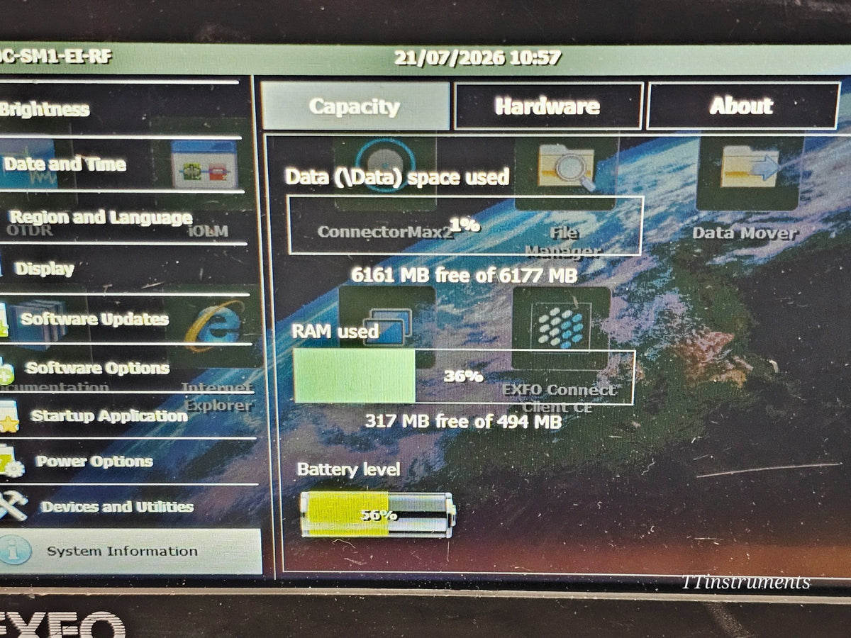 EXFO MAX-720C-SM1-EI used OTDR bottom view with product label
