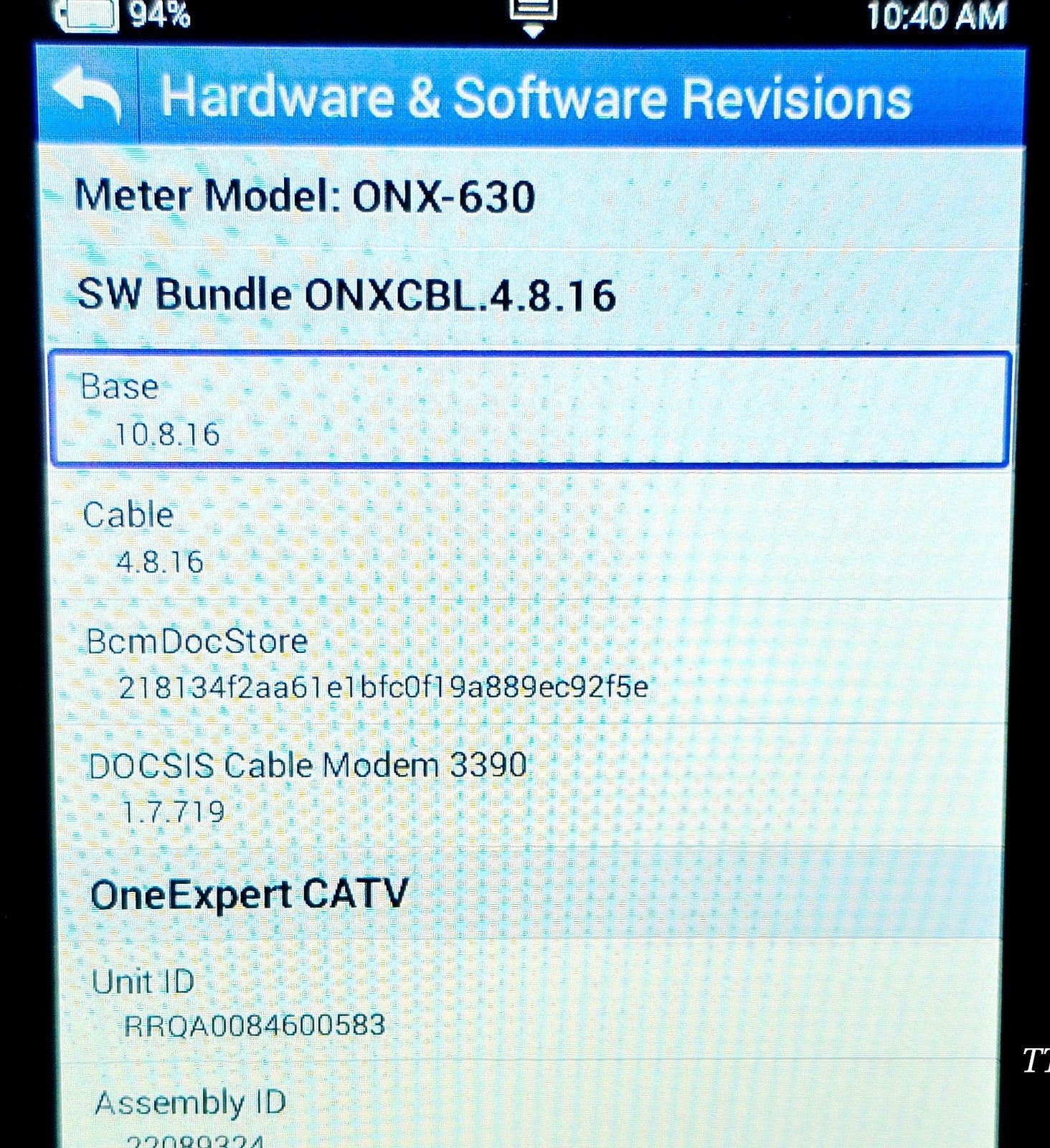 Viavi ONX-630 DSAM Meter DOCSIS 3.1 Forward Reverse Sweep 65/200 MHz 1.2/1.2 GHz