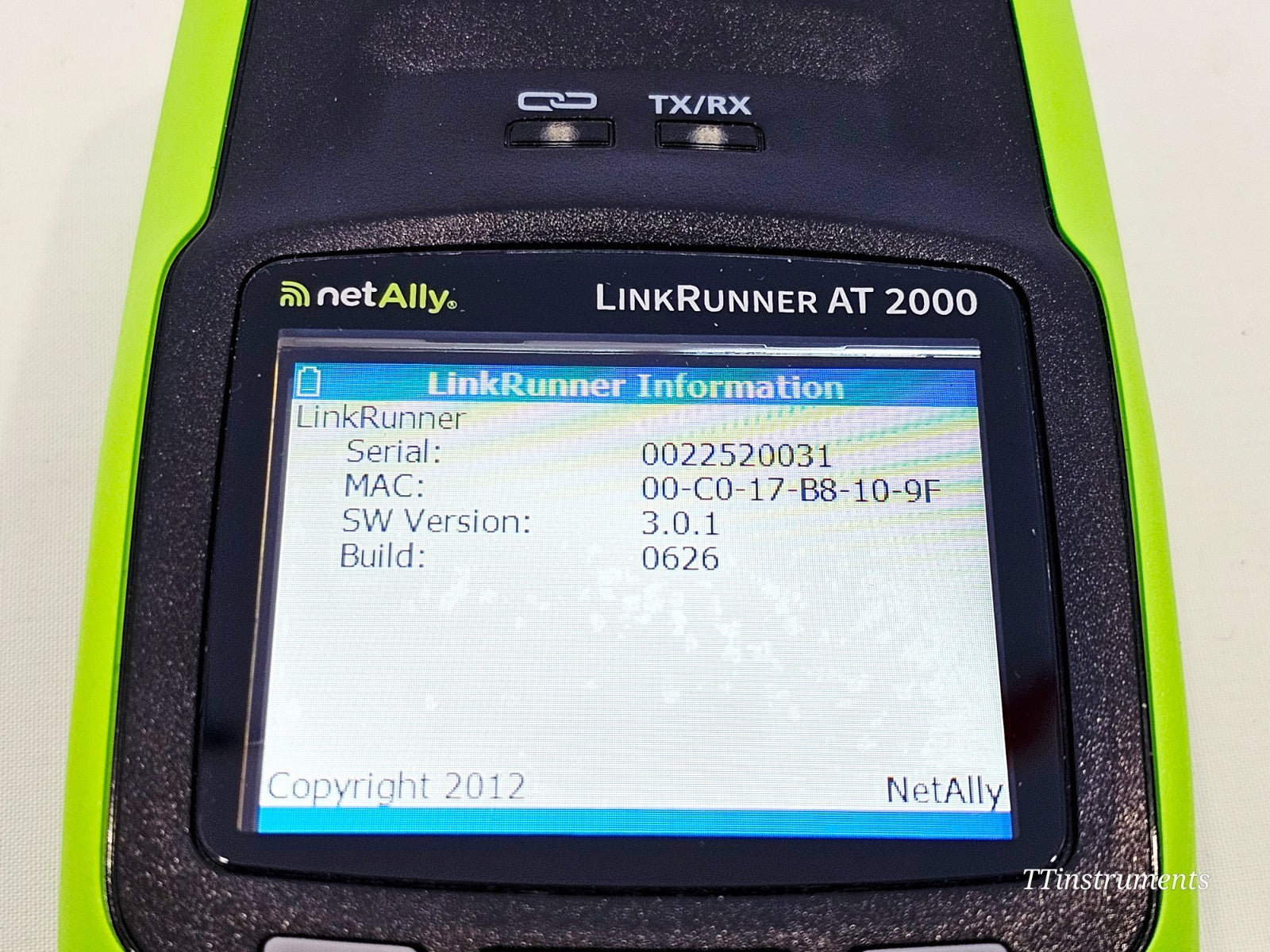 NetAlly LinkRunner network tester accessory port and connector detail