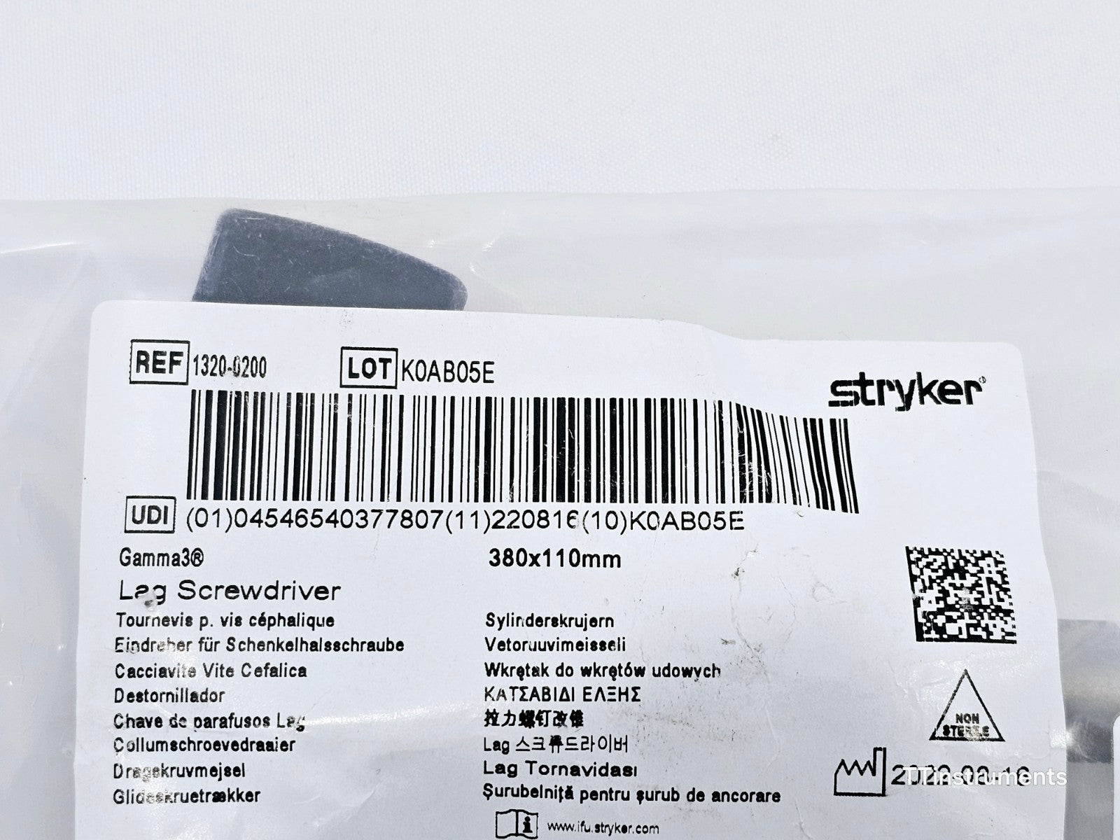 Stryker 1320-0200 Gamma3 Lag Screw Driver 380x110mm