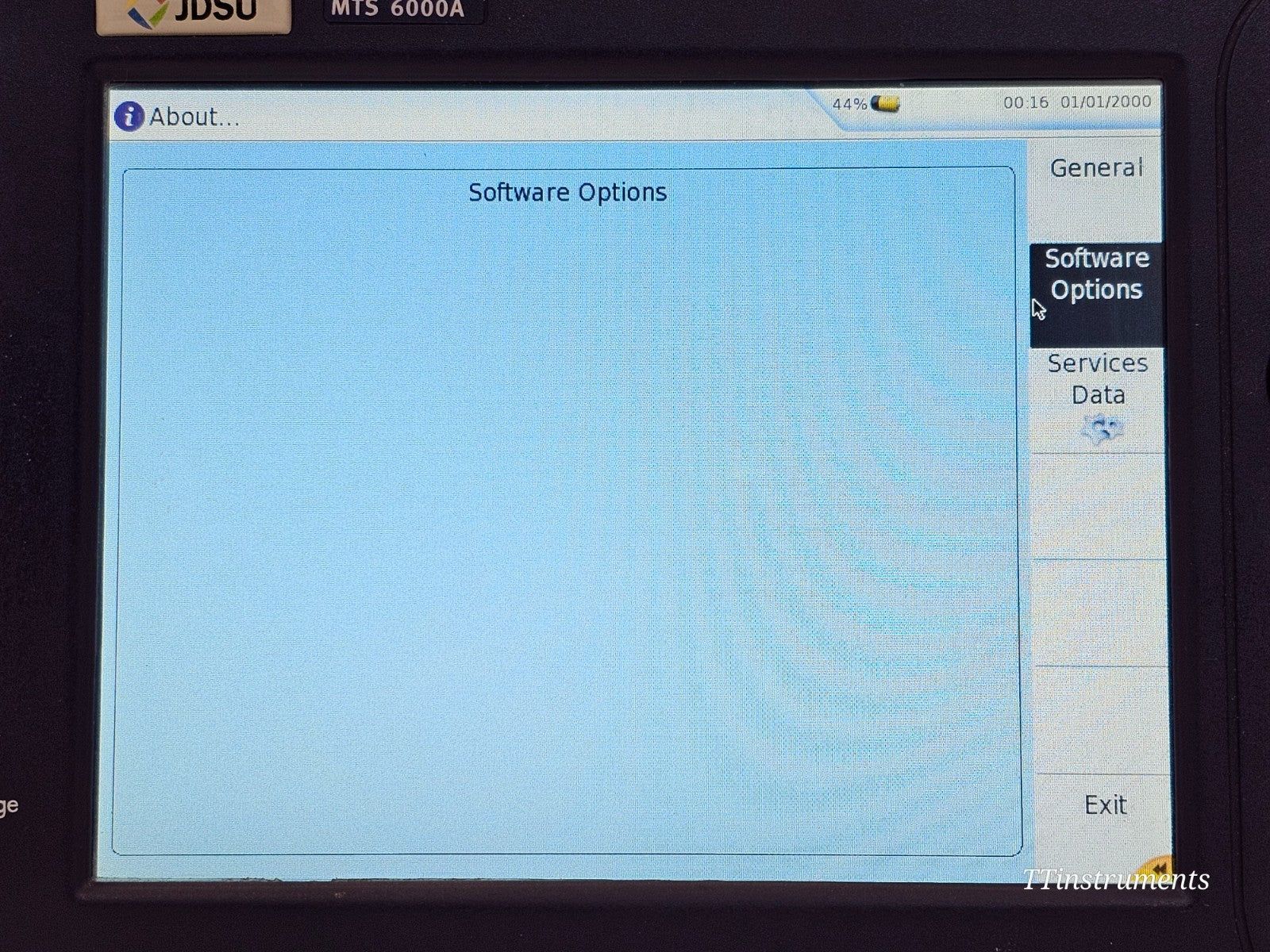 Viavi MTS 6000A V2 field optical test mainframe, angled three-quarter view