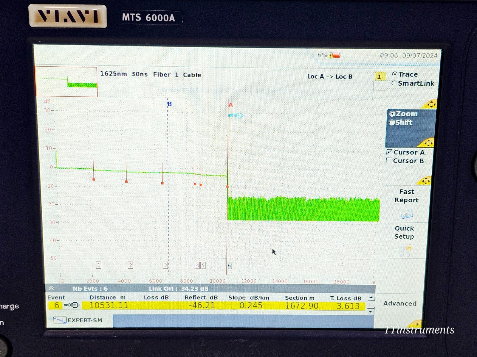 VIAVI MTS 6000A V2 Platform + 81162C 1625nm Filtered OTDR Module SC-APC 47.5 dB17