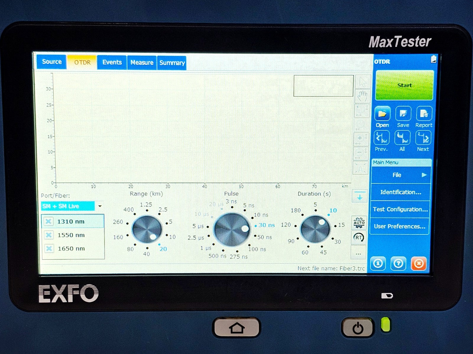 EXFO MAX-730C-SM8-EA OTDR accessories included with used unit