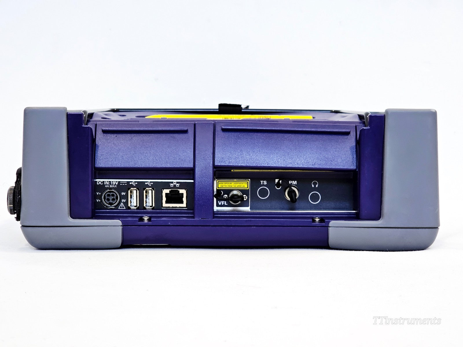 VIAVI JDSU fibre optic analyser optical input port close-up