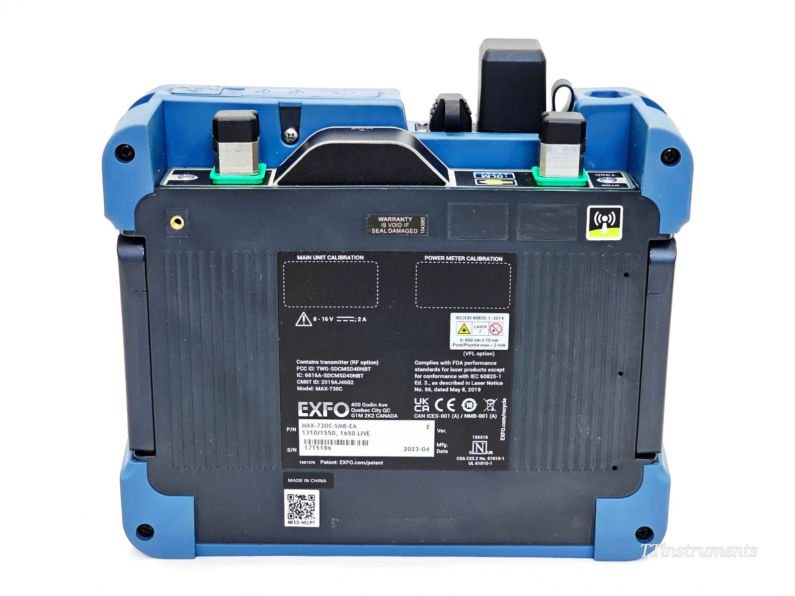 EXFO MAX-730C-SM8-EA OTDR display screen showing trace measurement interface