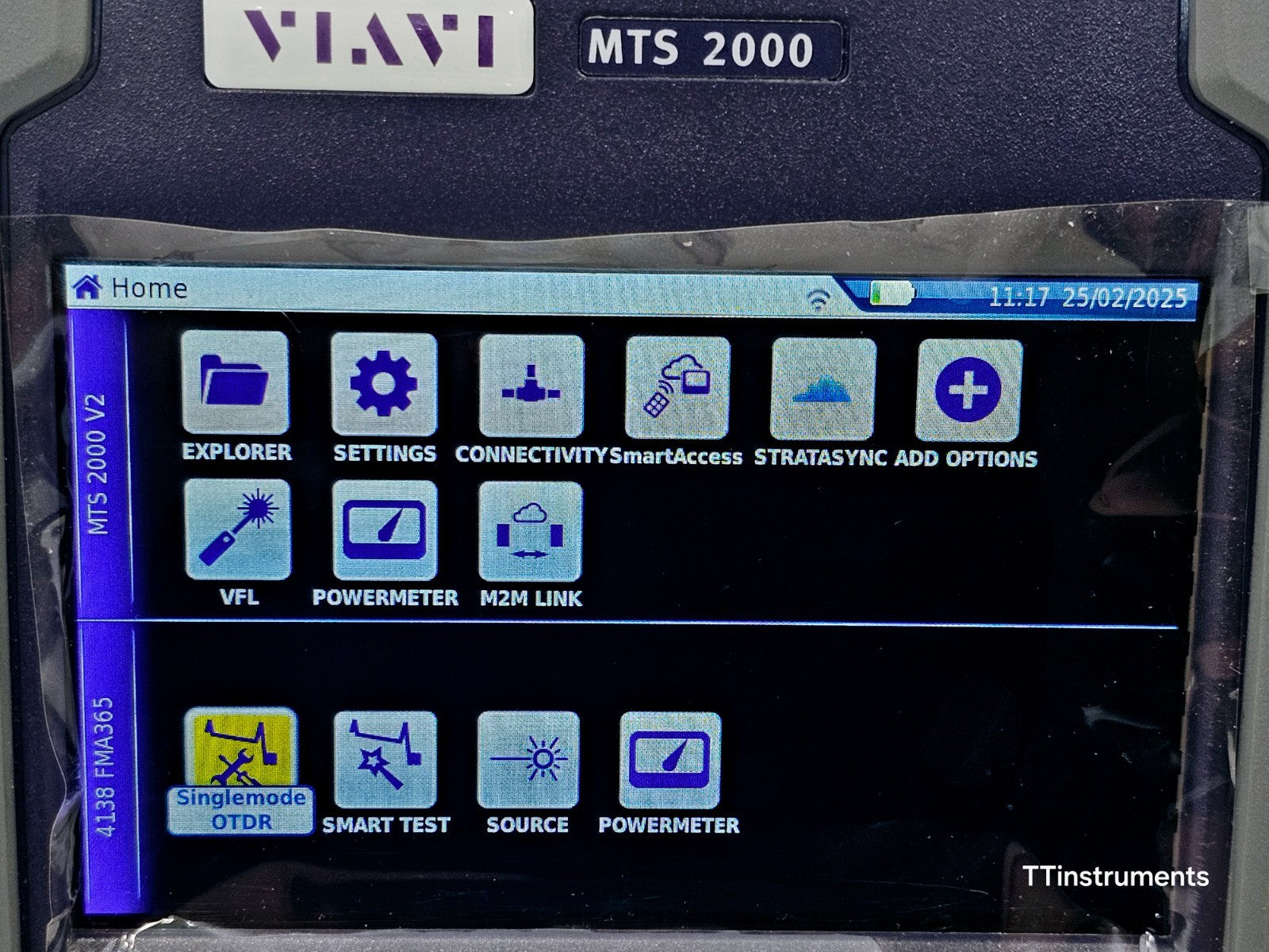 Viavi JDSU MTS 2000 V2 with 4138 FMA365 1310 1550 + 1650nm Live SM OTDR APC