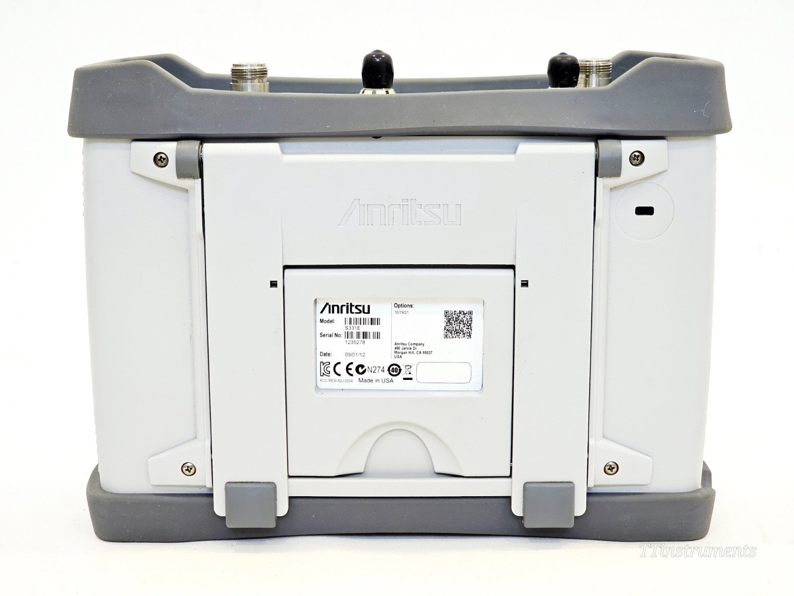 Anritsu S331E handheld analyzer rear panel and battery compartment