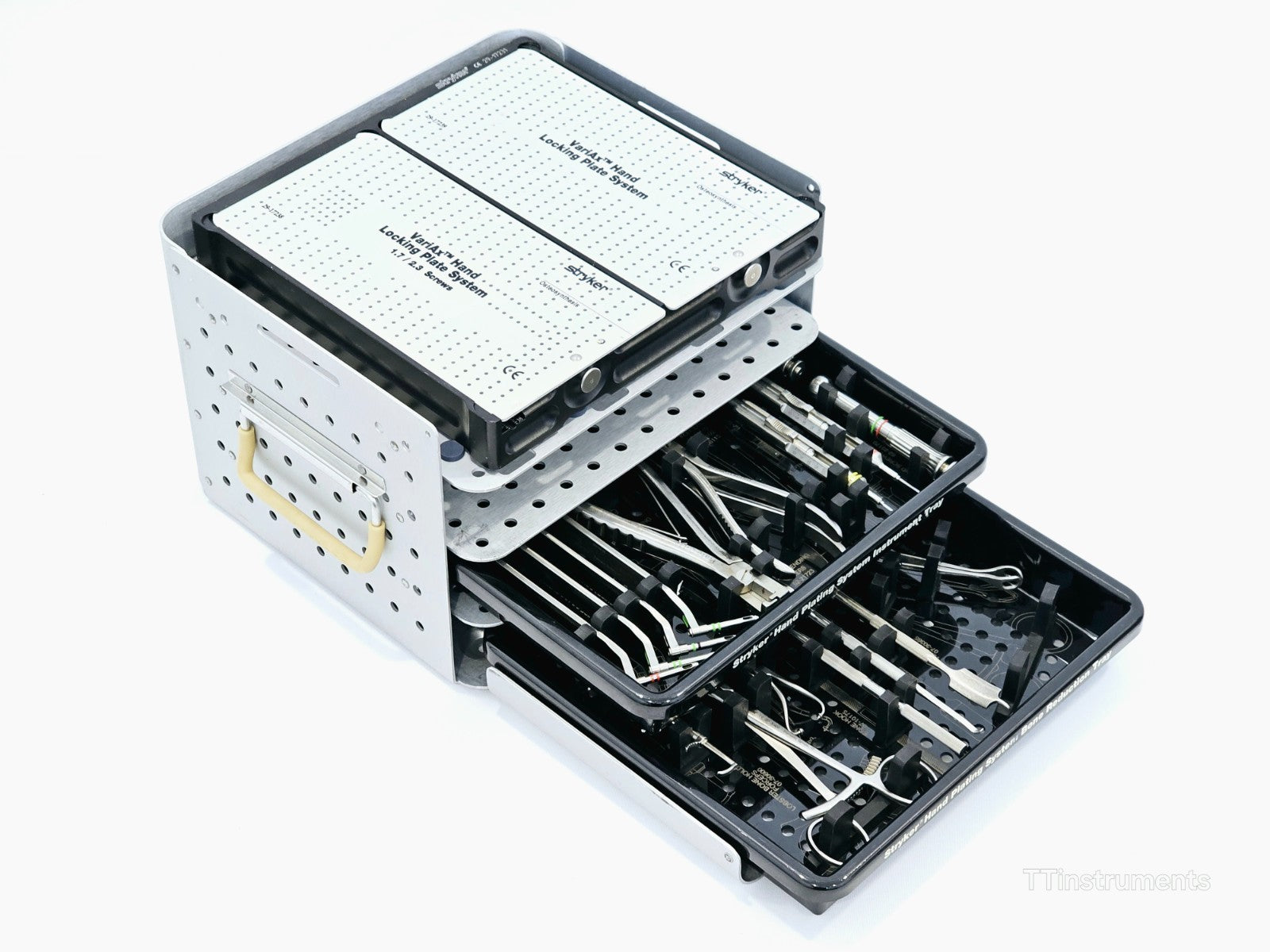Stryker 29-13010 VariAx Locking Hand Plating System components laid out