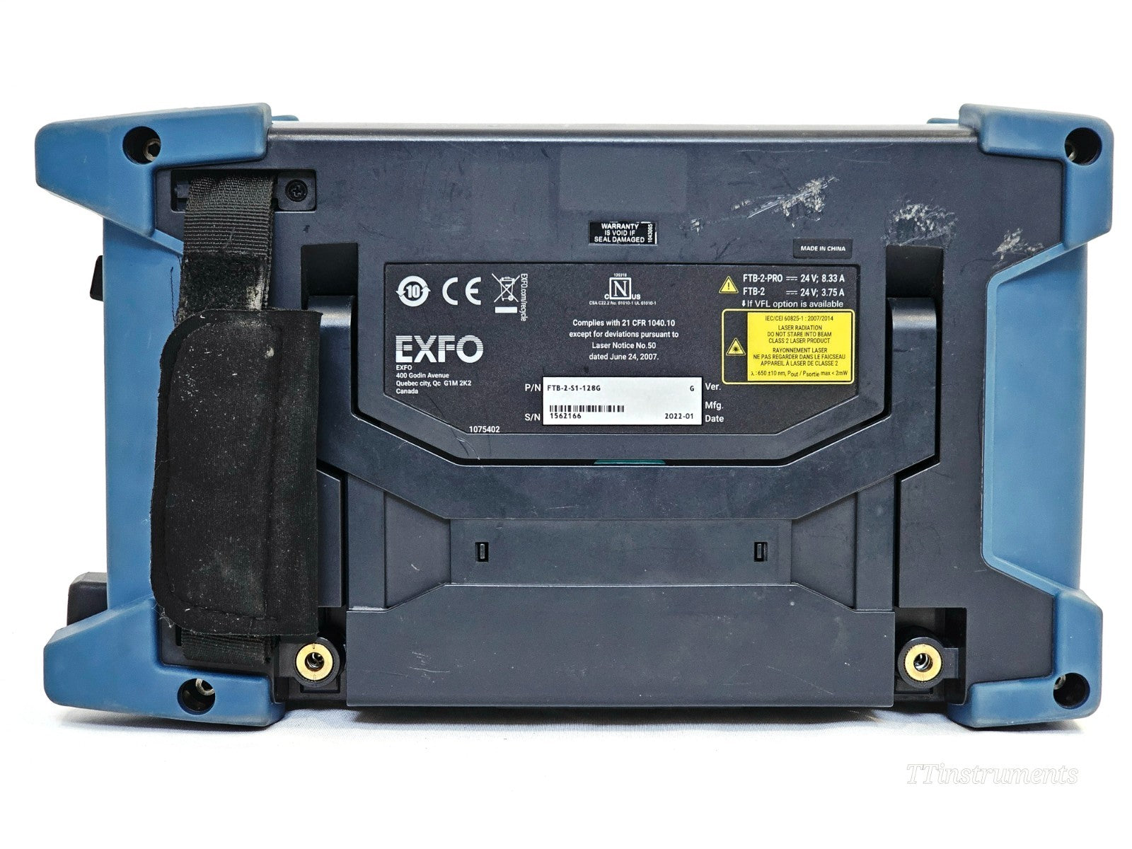 EXFO FTB-2 OTDR rear panel detail used fibre optic test equipment