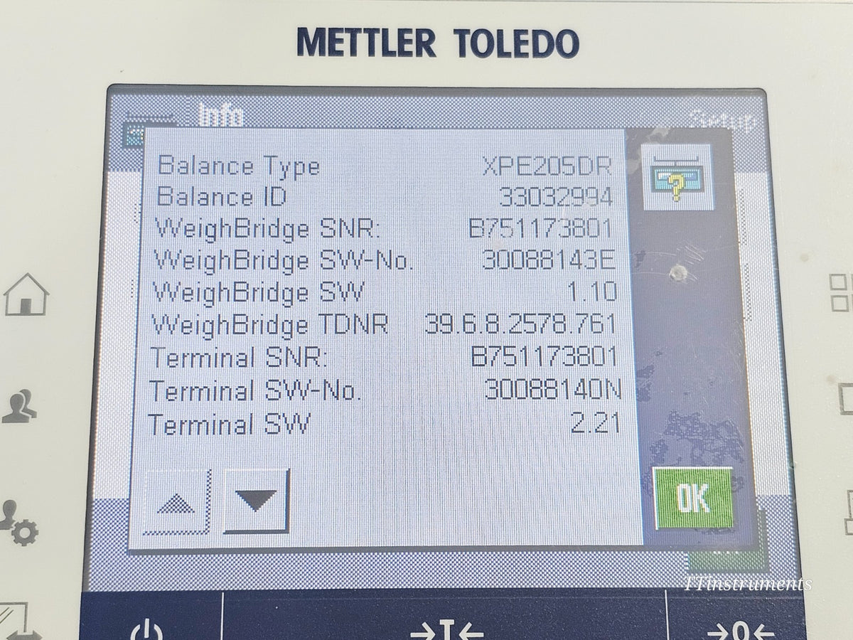 Mettler Toledo used lab balance serial number label identification plate