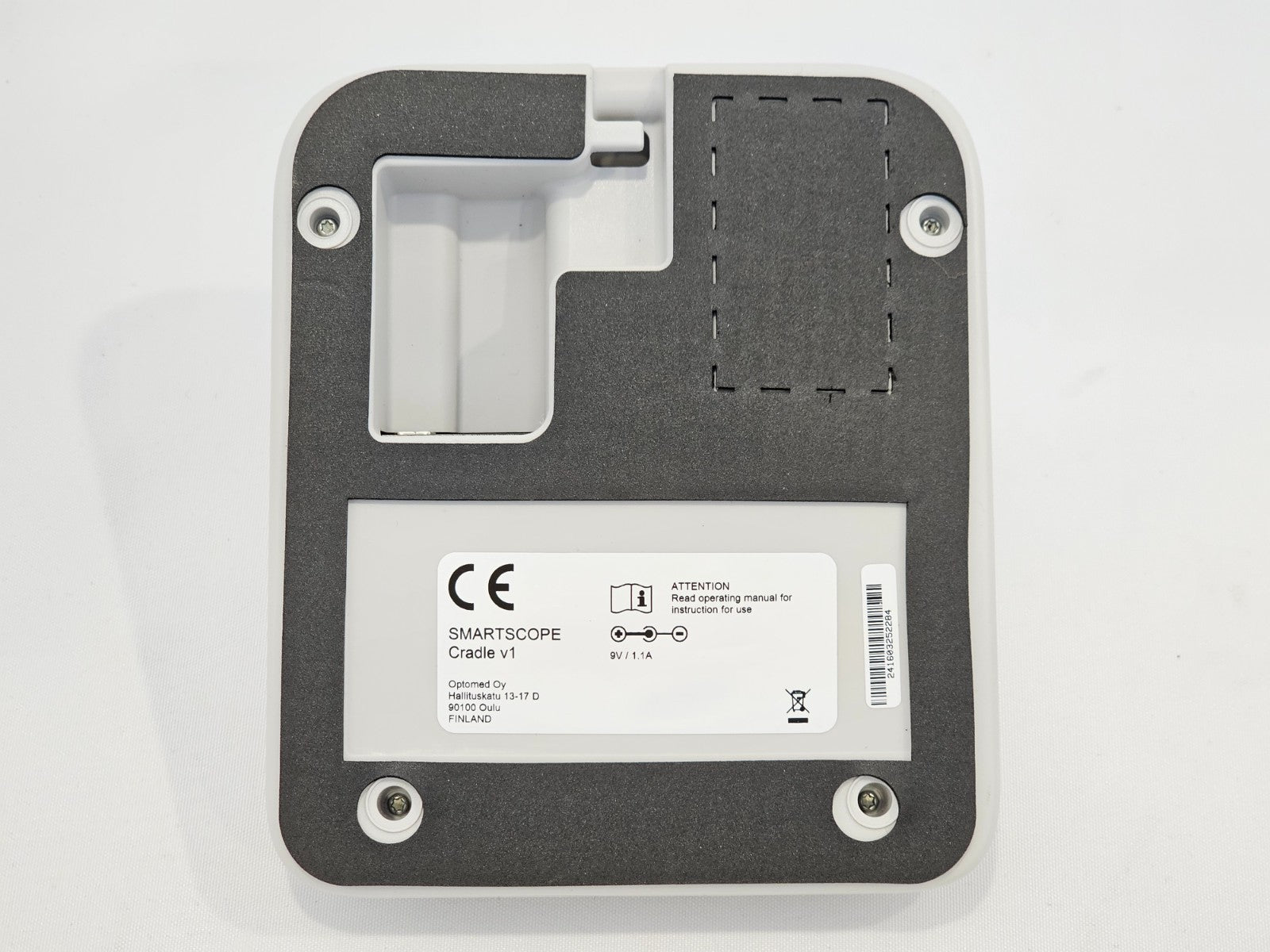 Aluminium carry case open displaying Optomed SmartScope M5 PRO system and modules