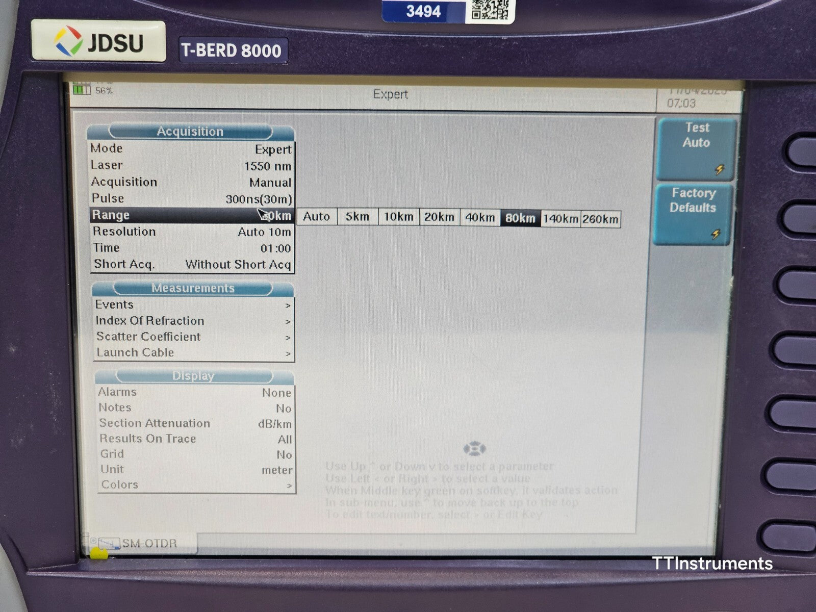 Calibrated Viavi JDSU T-BERD 8000 with CD PMD Analyzer 5083CD OTDR 81PMD