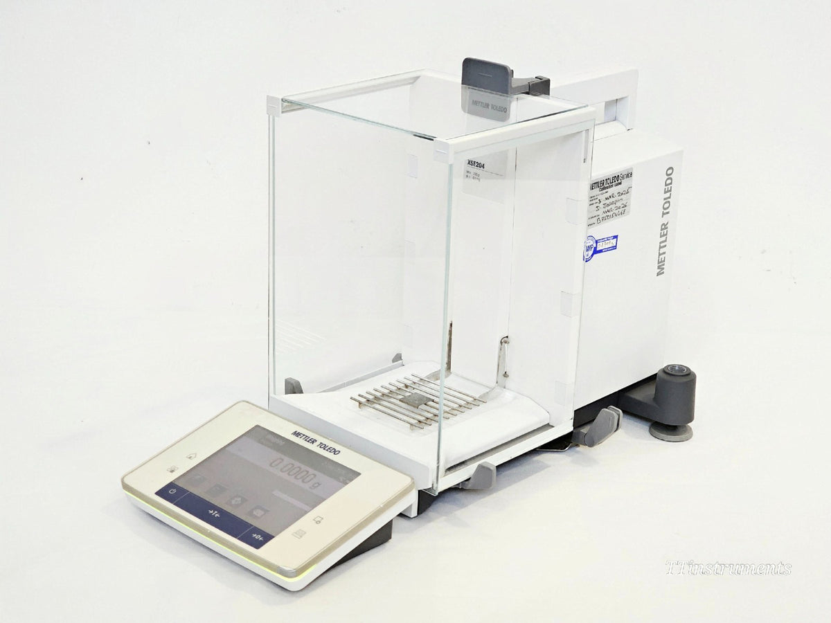 Mettler Toledo balance side angle view used precision lab scales