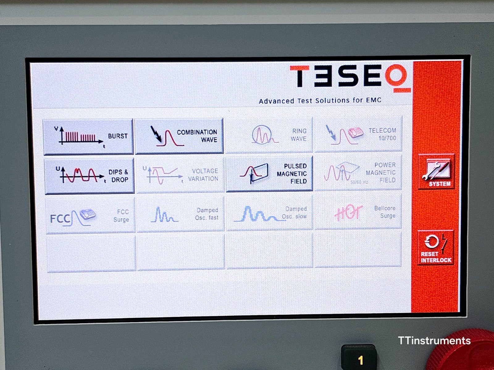 Teseq NSG 3040 Multifunction ESD Generator w/ INA 6502 Step Transformer 16A/250V