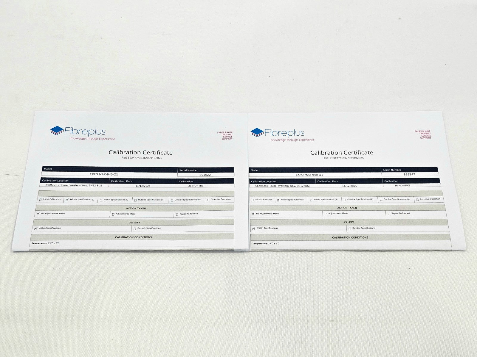 Calibrated EXFO OLTS MAX-940 ICERT QUAD 850/1300 1310/1550 SM MM Fiber Certifier