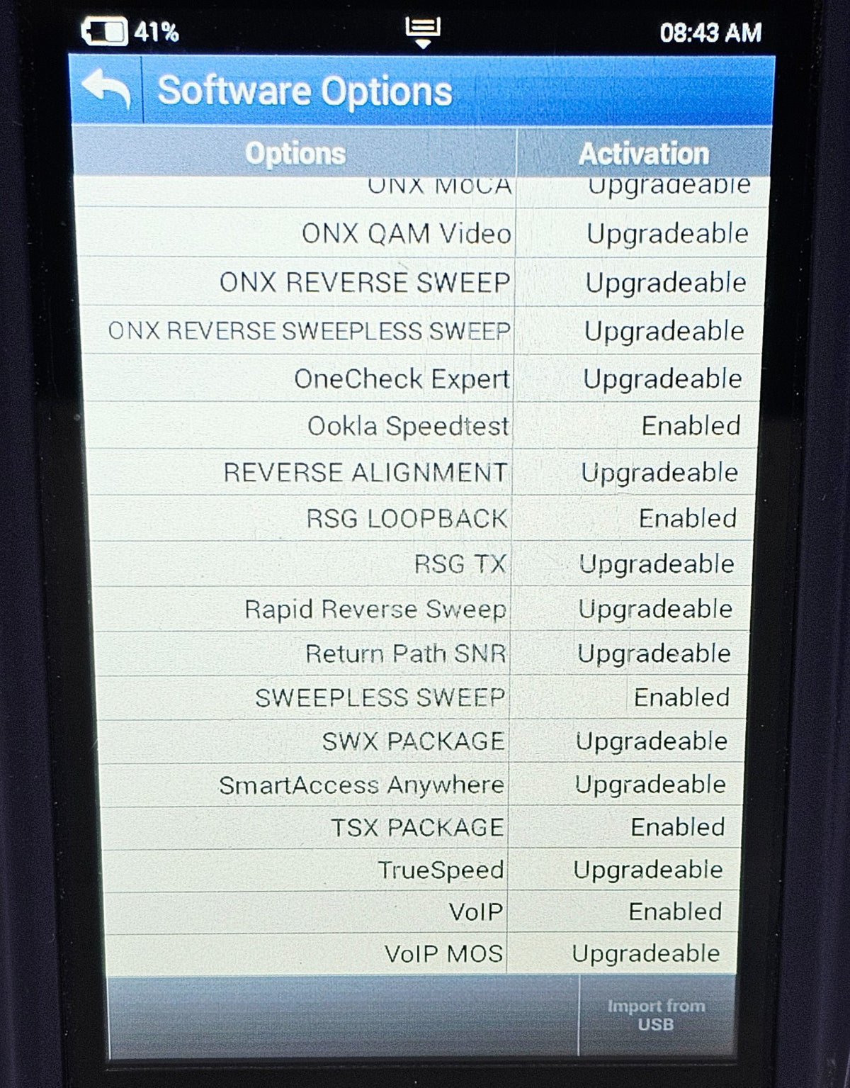 Viavi ONX-630 DSAM Meter DOCSIS 3.1 Multiple Options ONX-CATV-D31-S-6520-121214