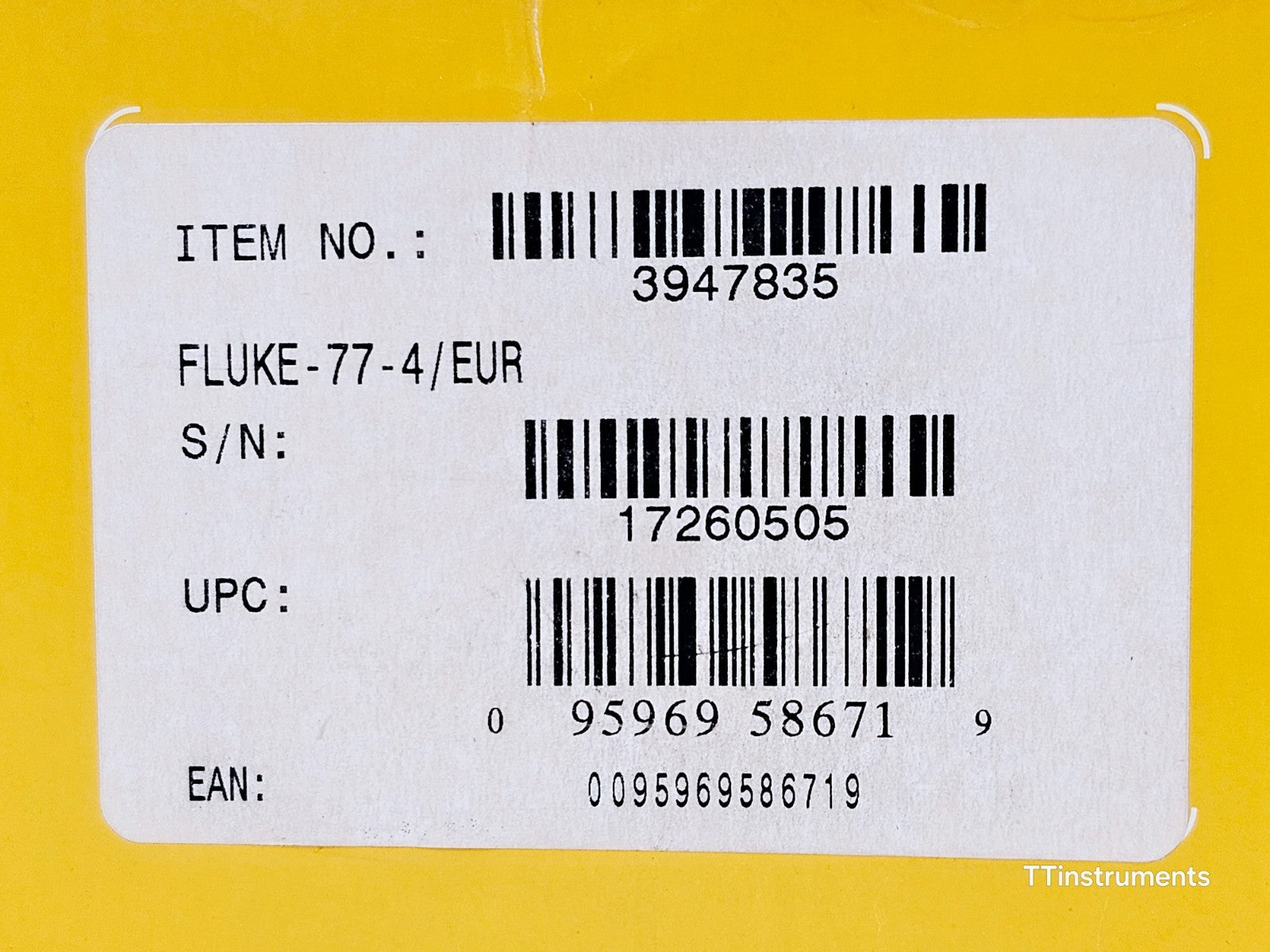 FLUKE 77-4/EUR 77-IV Digital Multimeter 6000 Count 3.75 Digit 1000V Backlit