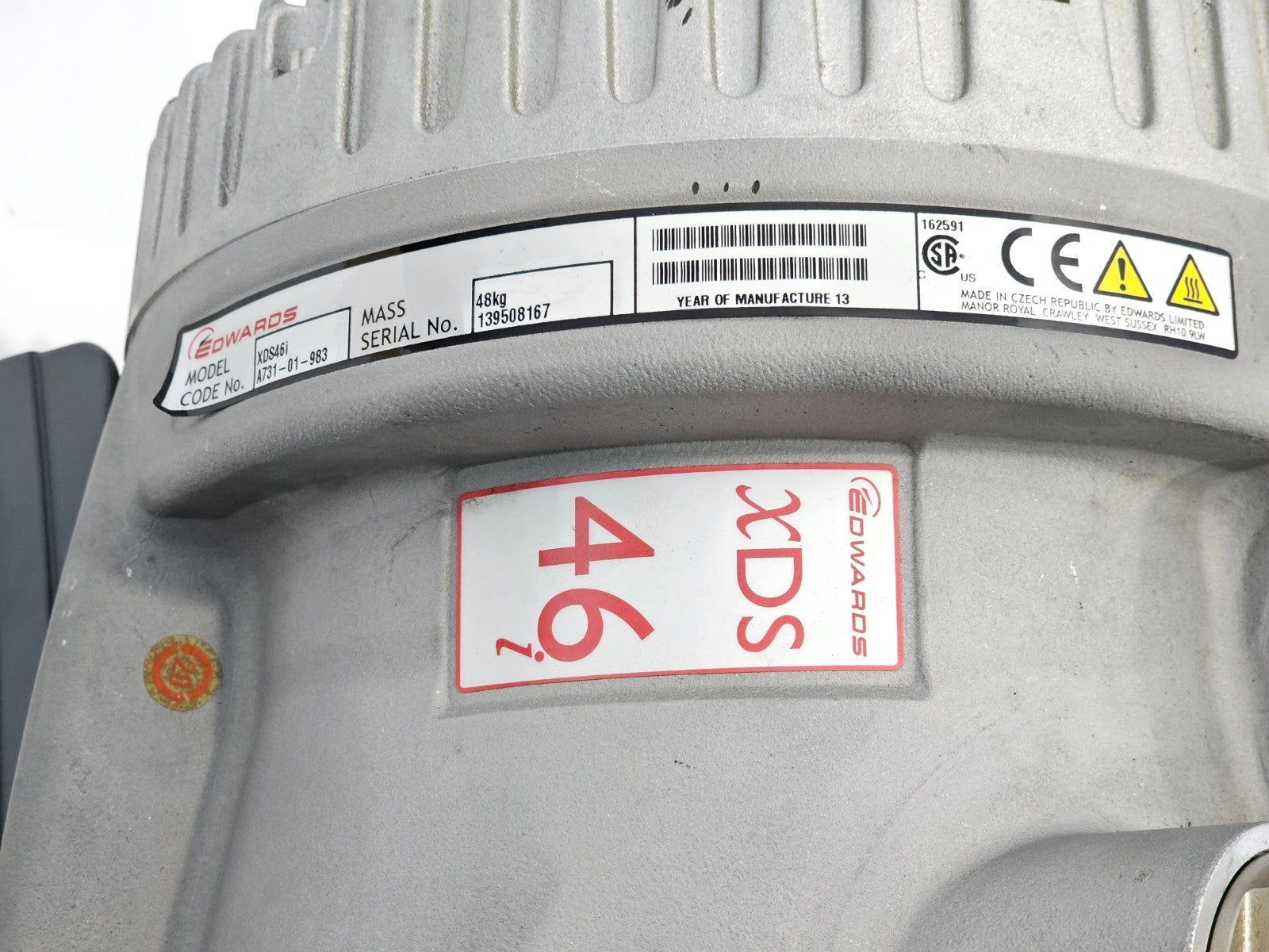 Edwards XDS46i Dry Scroll Vacuum Pump MFG 2013 A731-01-983