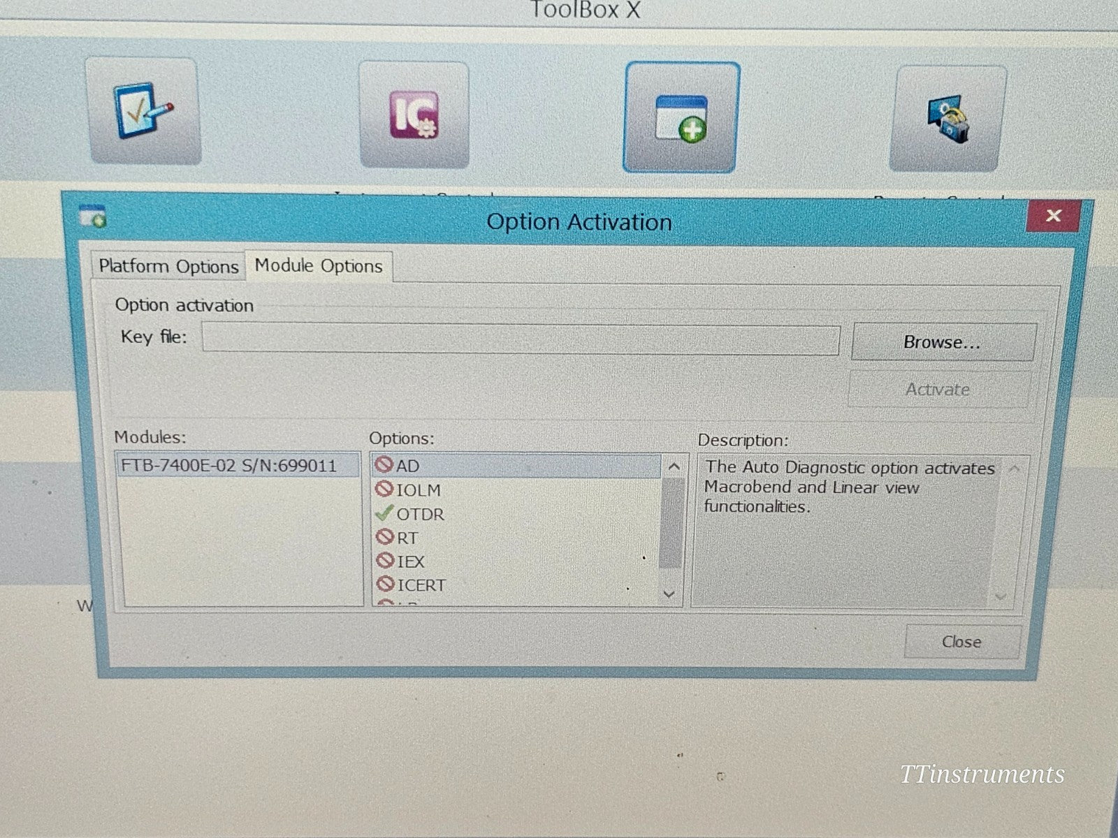 EXFO FTB-2 with FTB-7400E 1310/1550/1625 nm OTDR APC 42/41/41 dB FTB-7400-0234B