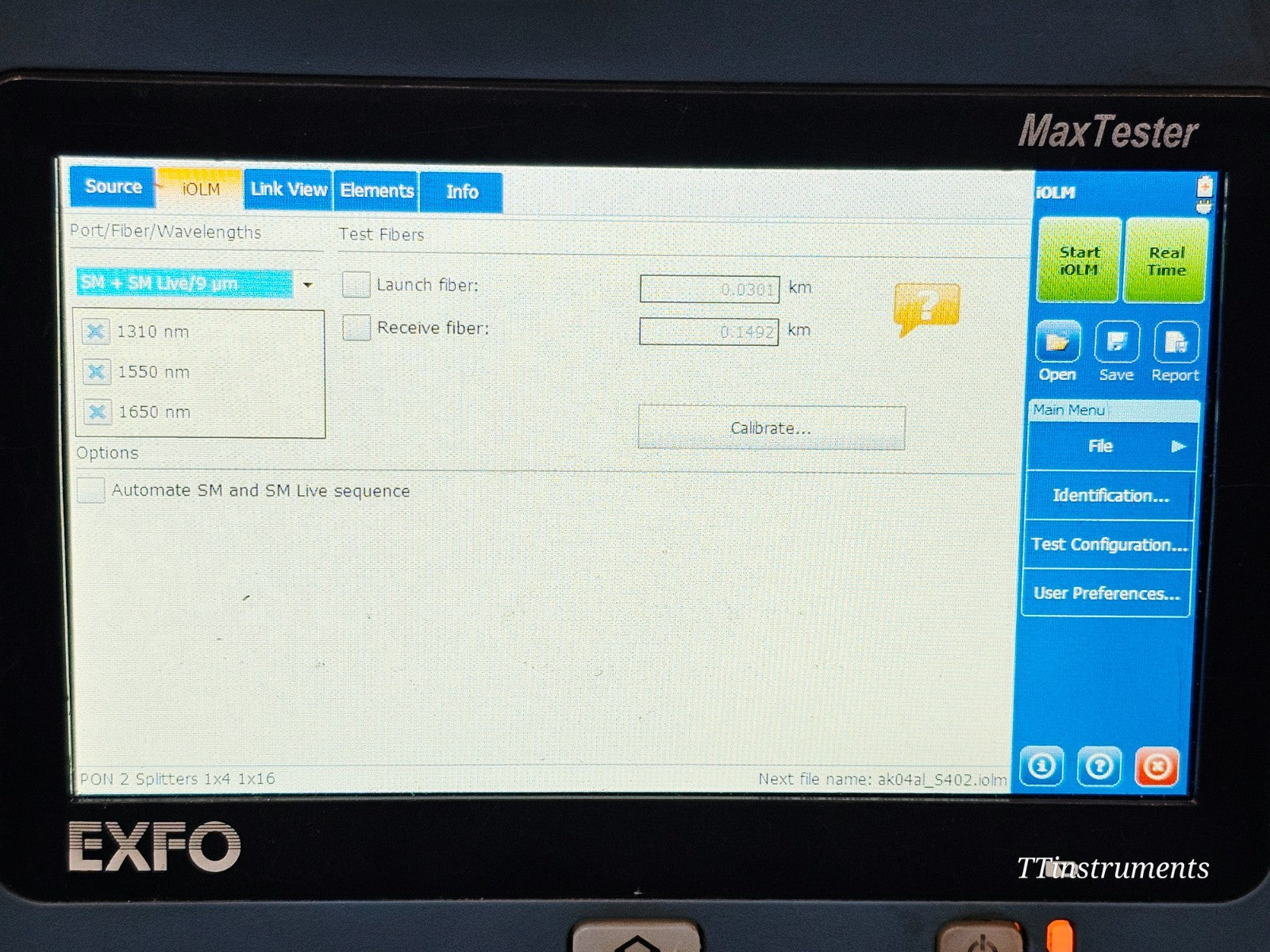 EXFO MAX-730C-SM8 MaxTester PON/Metro OTDR 1310/1550 1650 Live iOLM IADV + 430B19