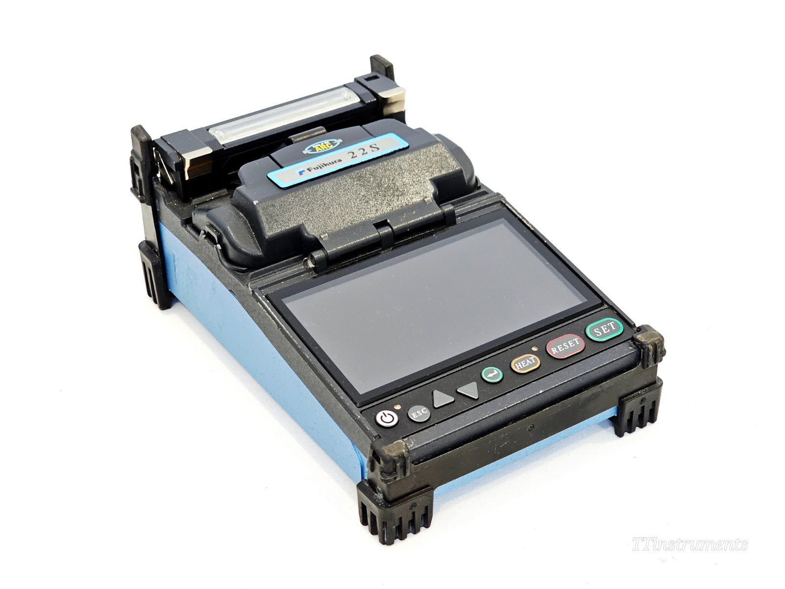 Fujikura 22S fusion splicer side angle view showing controls