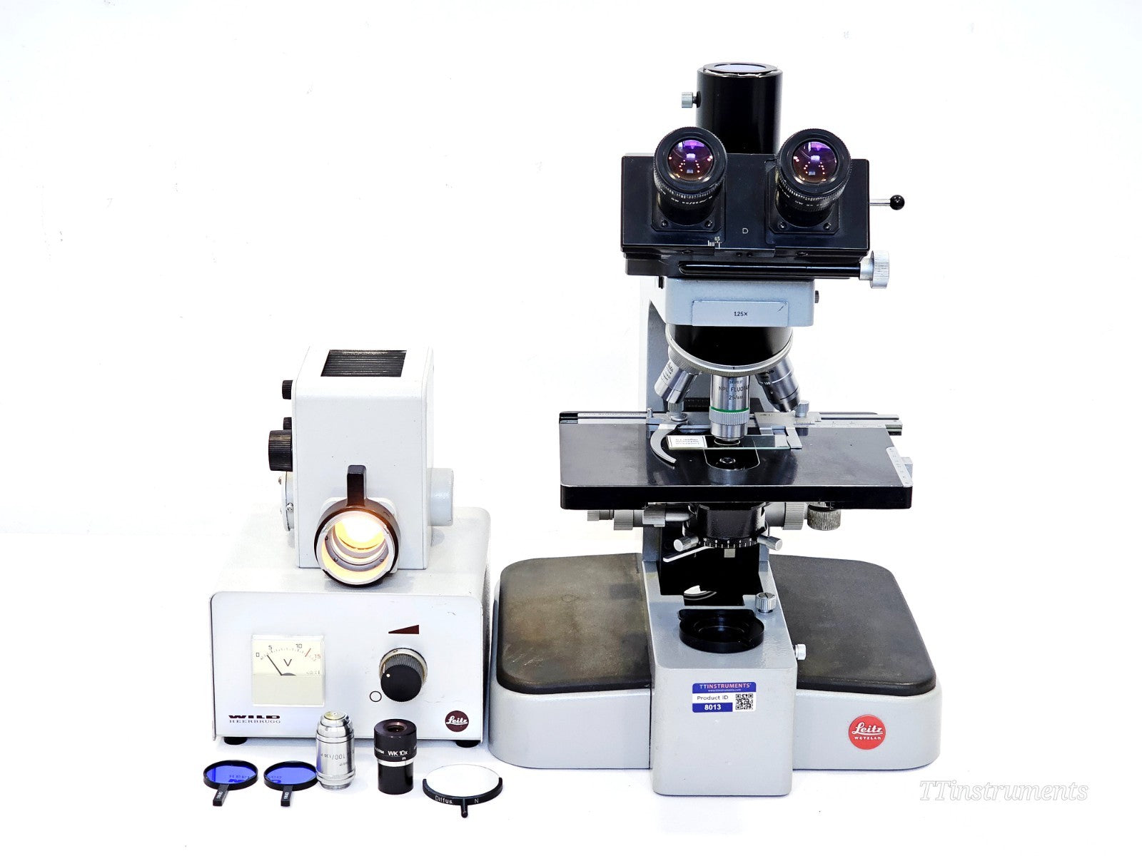 Leitz Orthoplan Compound Microscope with 6x Objectives & Illuminator