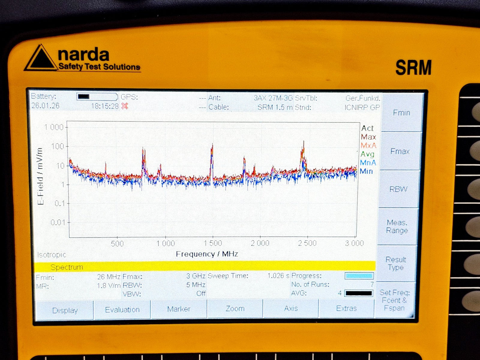 Narda SRM-3006 Selective Radiation Meter 3006/01 + 3501/03 Probe 27MHz - 3GHz ..20