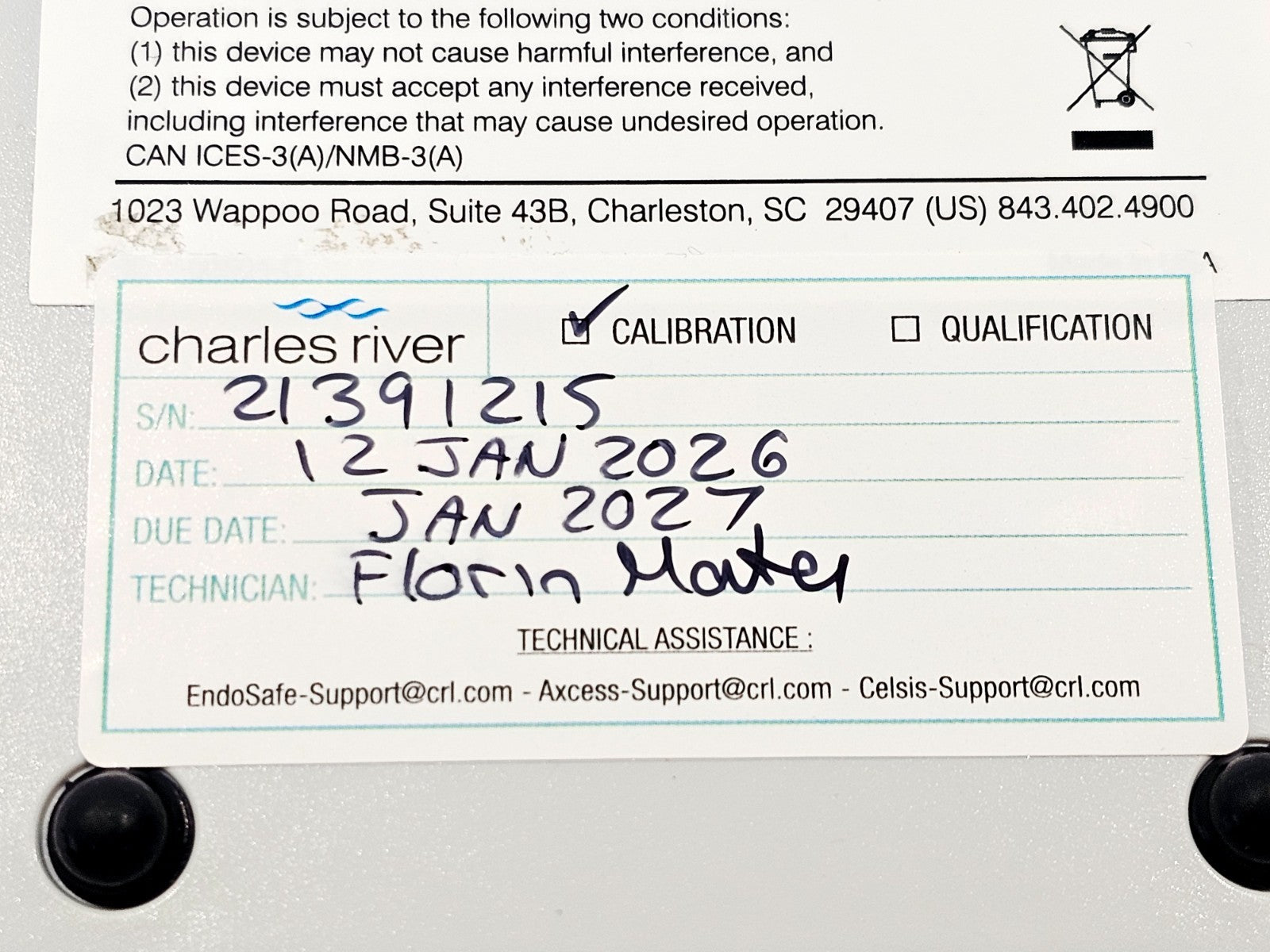 Calibrated Charles River Endosafe nexgen-PTS PTS150 Handheld Spectrophotometer