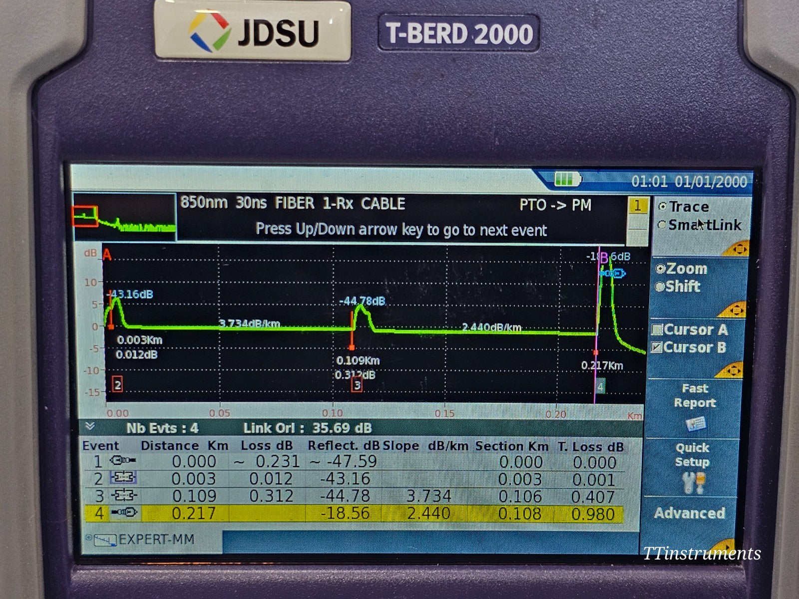 JDSU T-BERD 2000 + 4146 QUAD OTDR SM MM 850/1300 1310/1550 + P5000i Scope +MP-60