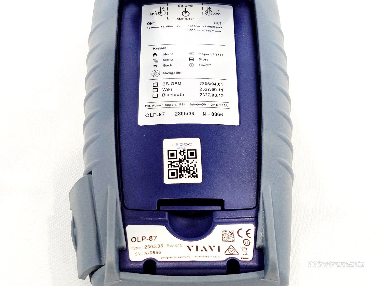VIAVI OLP-87 used optical power meter bottom panel view