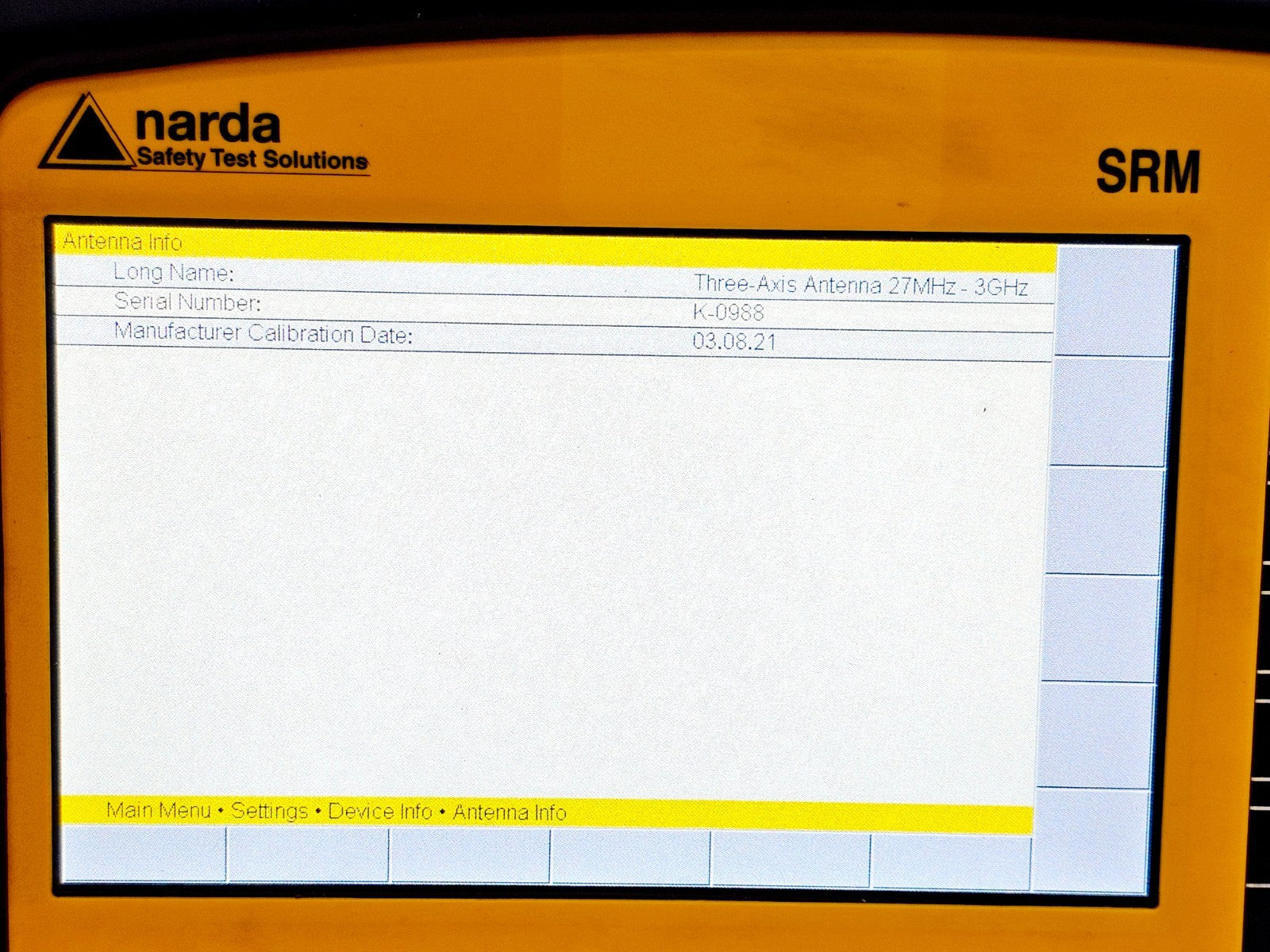 Narda SRM-3006 Selective Radiation Meter 3006/01 + 3501/03 Probe 27MHz - 3GHz ..13