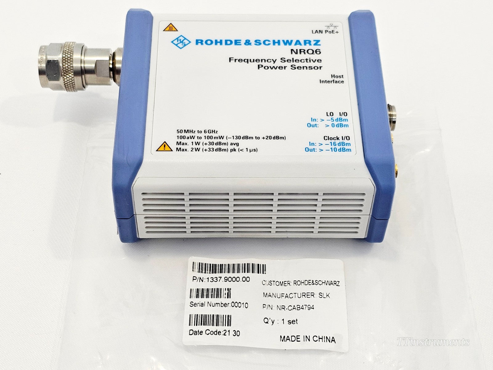 Rohde & Schwarz NRQ6 Freq. Selective Power Sensor 50MHz - 6GHz -130dBm to +20dBm