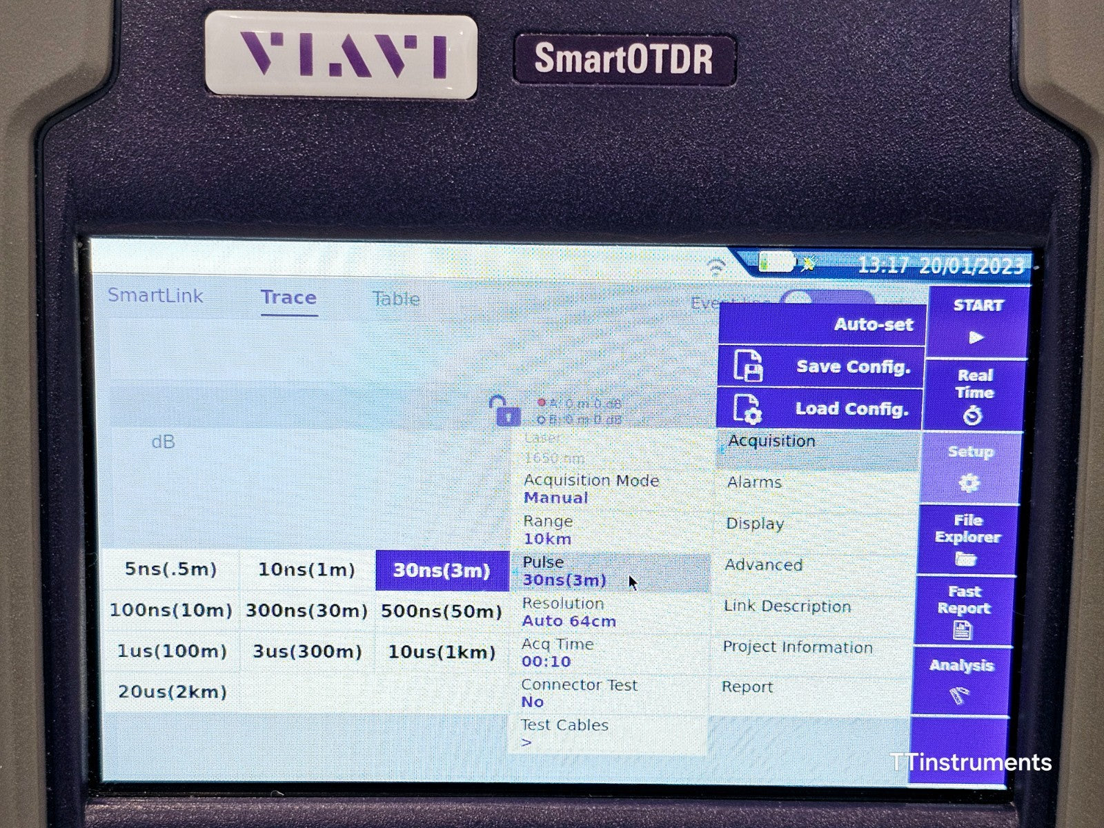 Viavi JDSU E118FA65PPM SmartOTDR 1650 nm 32 dB LIVE Filtered APC SM PON OTDR VFL