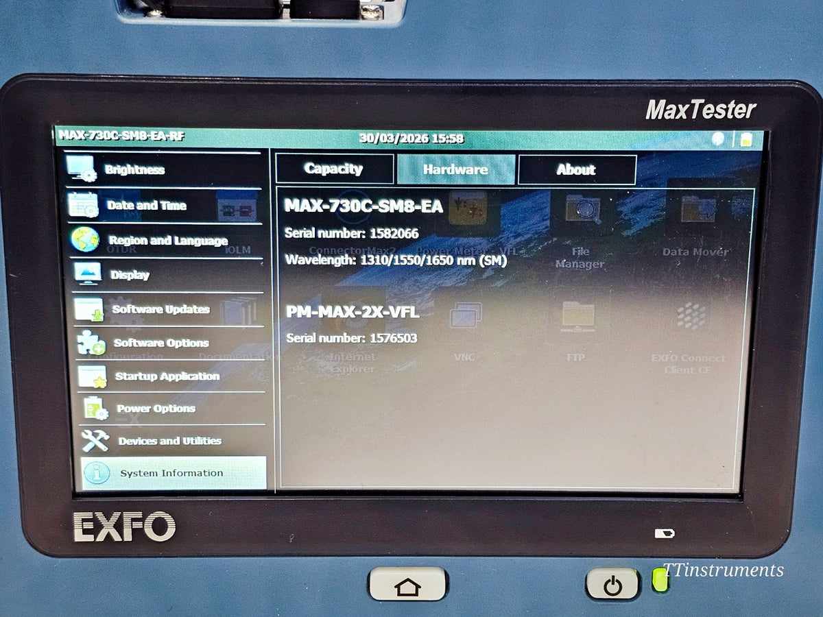 EXFO MAX-730C-SM8-EA OTDR showing cosmetic condition of housing