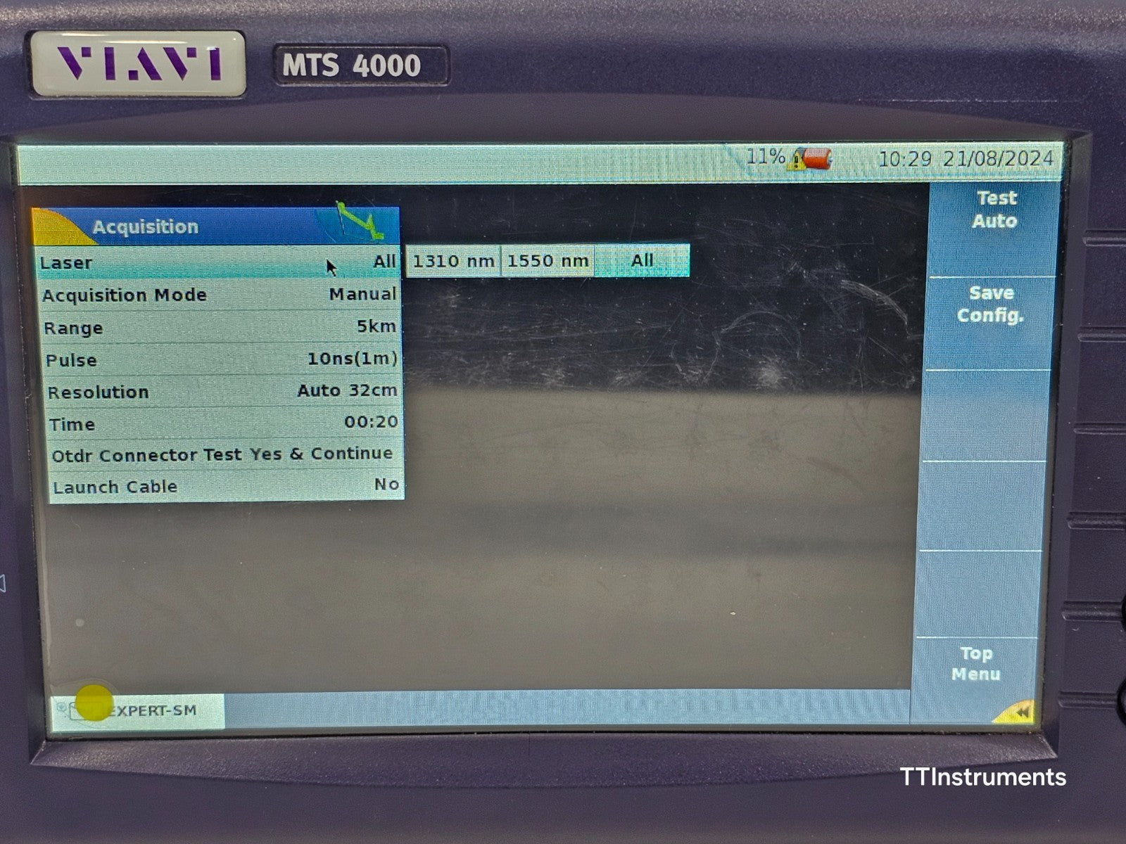 Viavi MTS 4000 Mainframe with PM/VFL & 4126 MA SM OTDR 1310/1550nm SC-APC