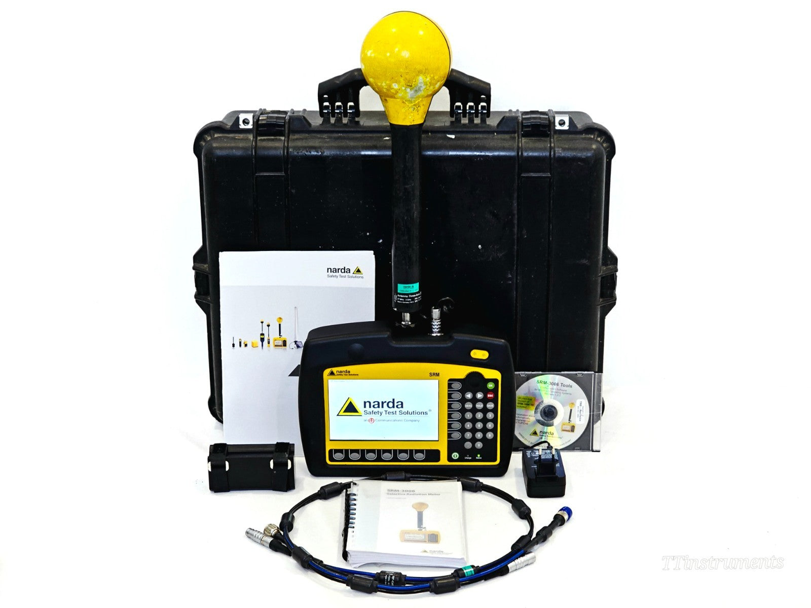 Cal'd Narda SRM-3006 Selective Radiation Meter 9kHz-6GHz + 3501/03 3GHz Antenna0