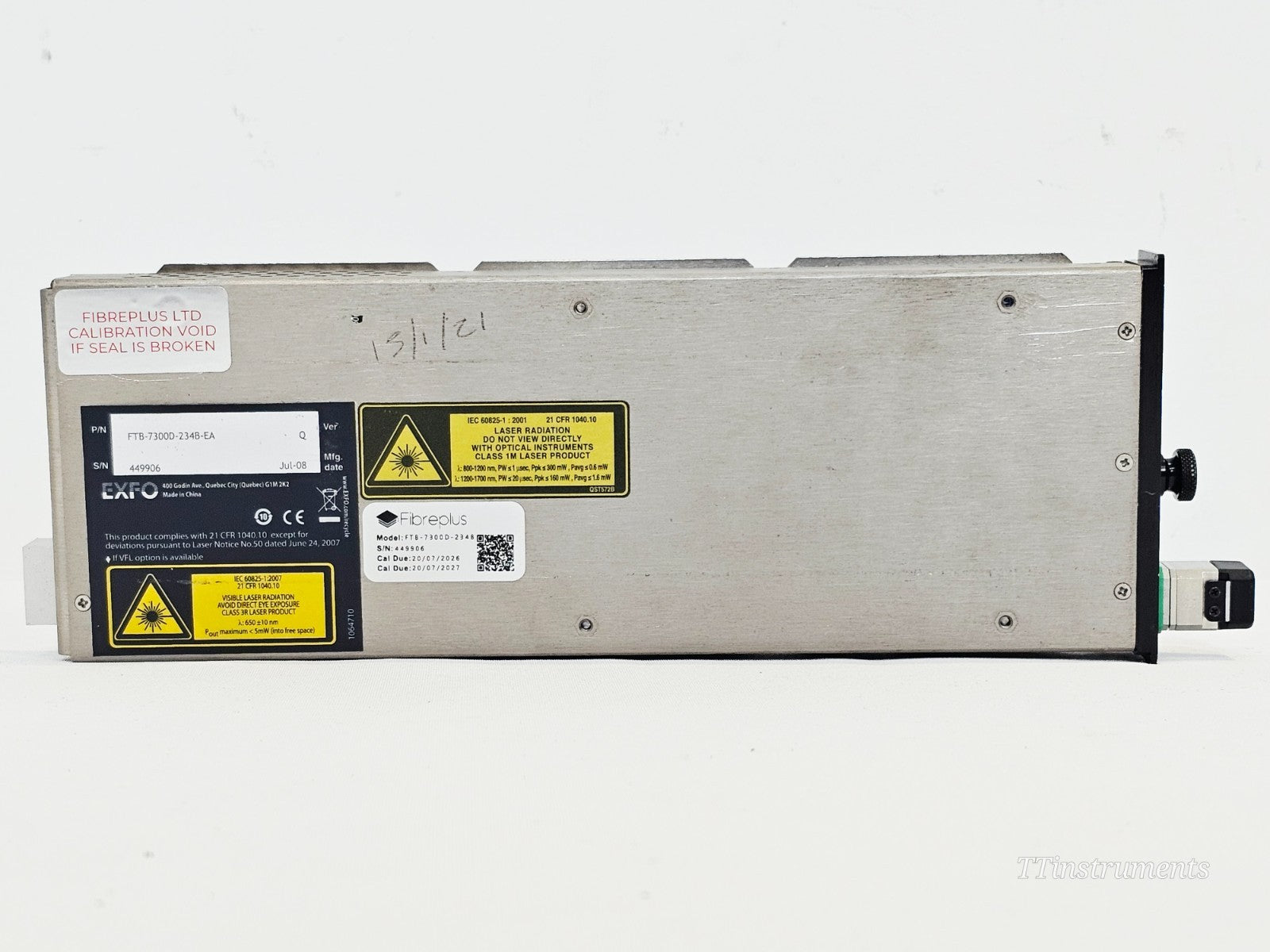 Calibrated EXFO FTB-200 with FTB-7300D SM OTDR 1310/1550/1625 nm FTB-7300D-234B13