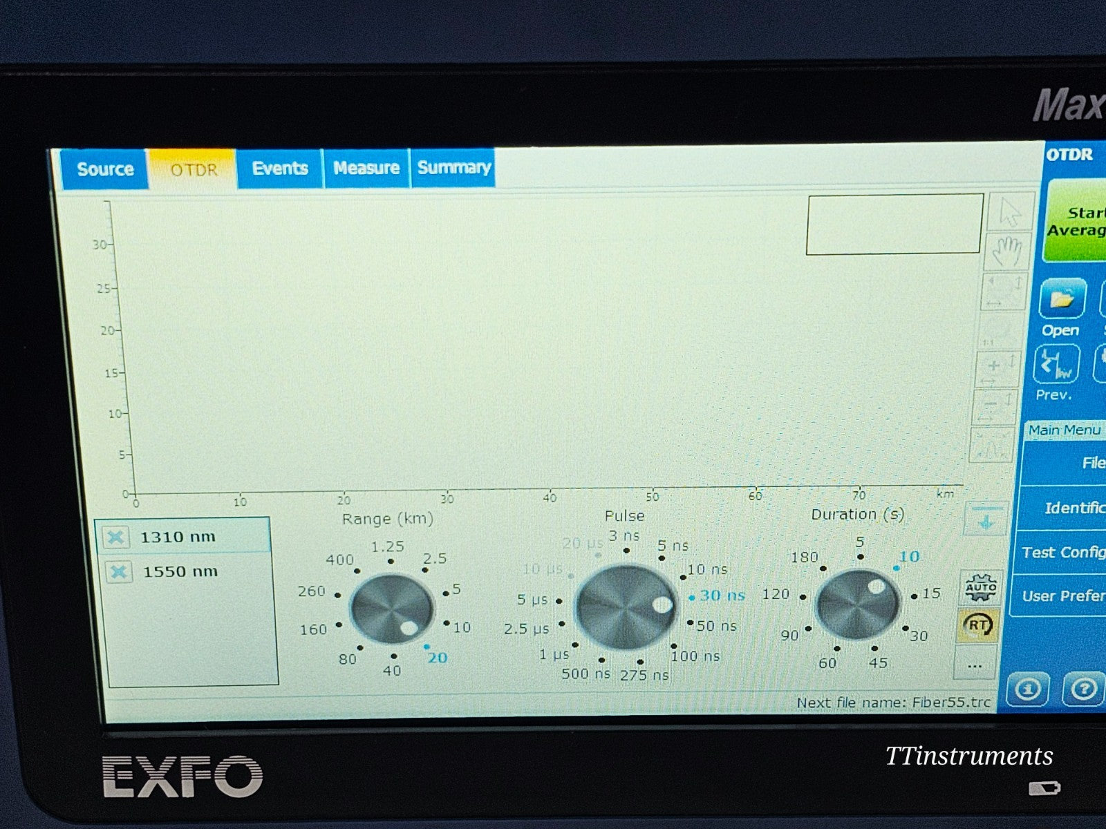 EXFO MAX-720C-SM1-EA OTDR overall condition view pre-owned fibre optic analyser