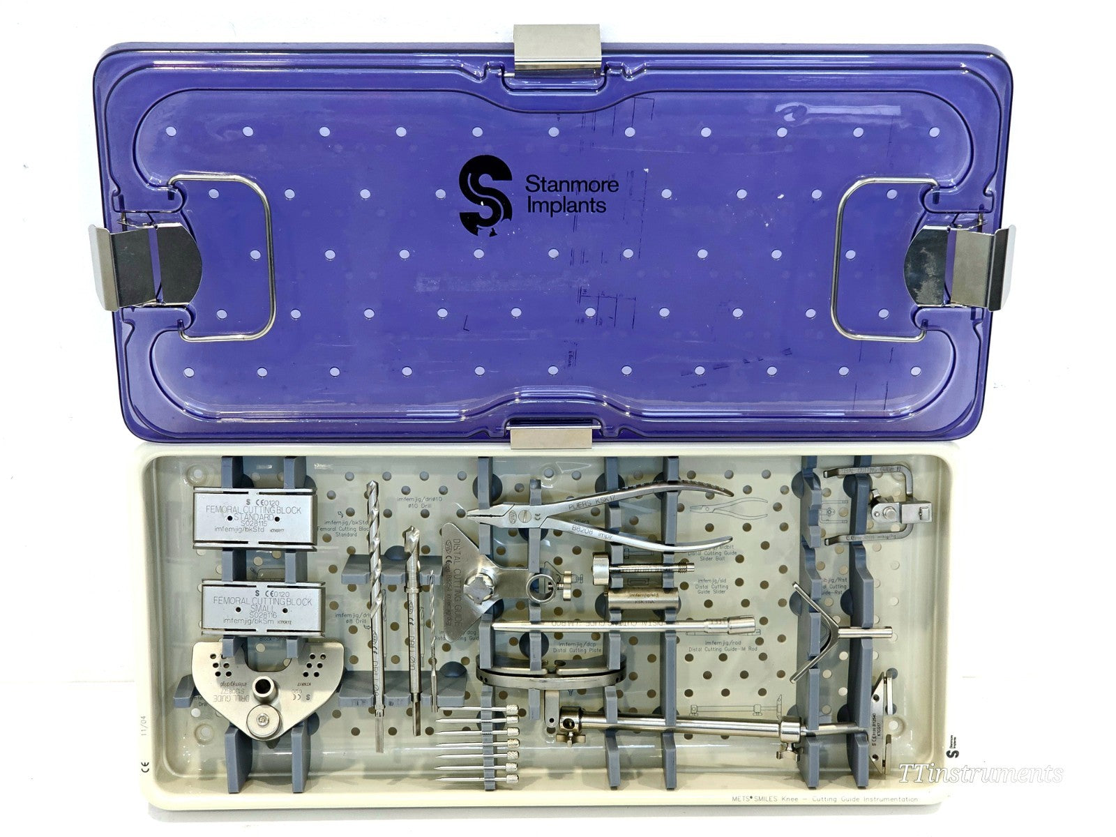 Stryker / Stanmore Implants METS Knee Cutting Guide Instrumentation Tray