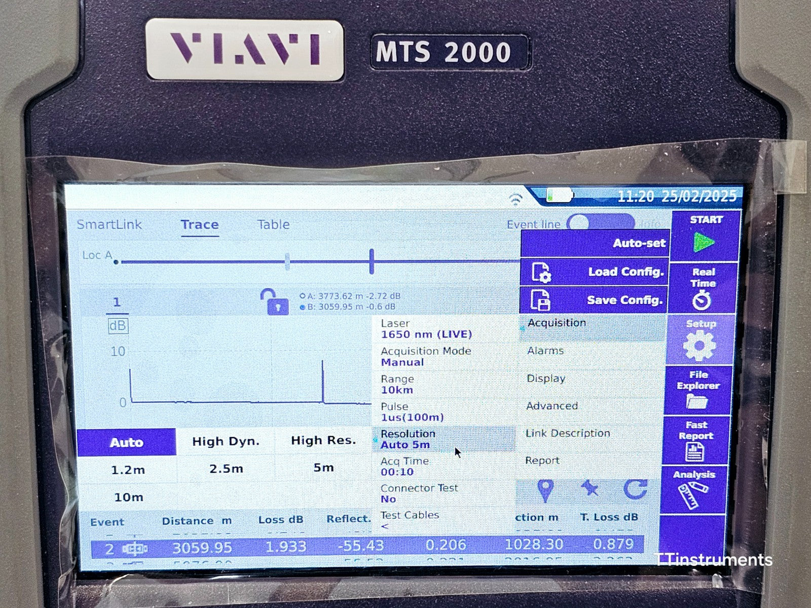 Viavi JDSU MTS 2000 V2 with 4138 FMA365 1310 1550 + 1650nm Live SM OTDR APC