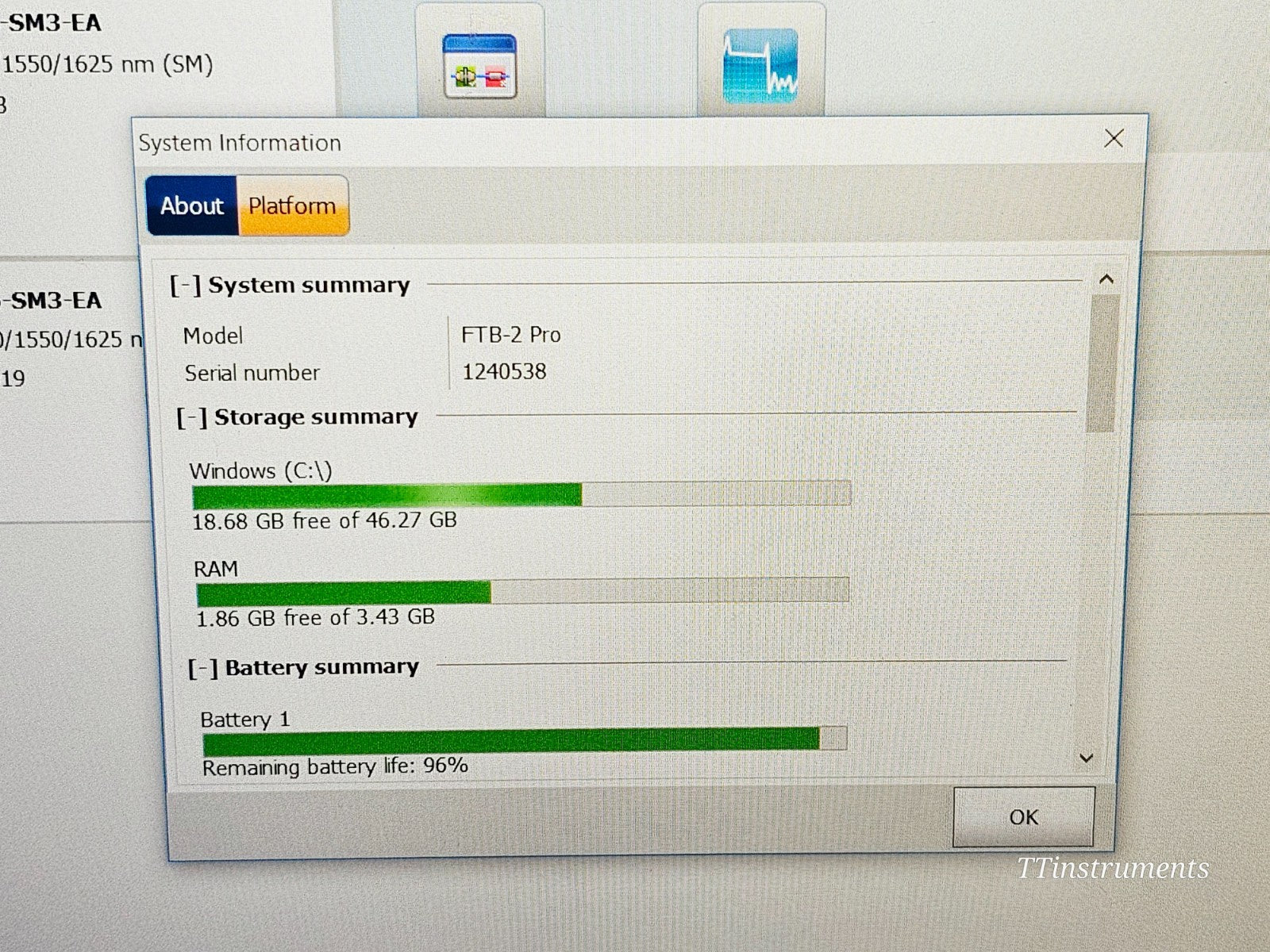 Calibrated EXFO FTB-2 FTBx-730C-SM3 OTDR 1310/1550/1625 FTBx-945-SM3 OLTS IL ORL11