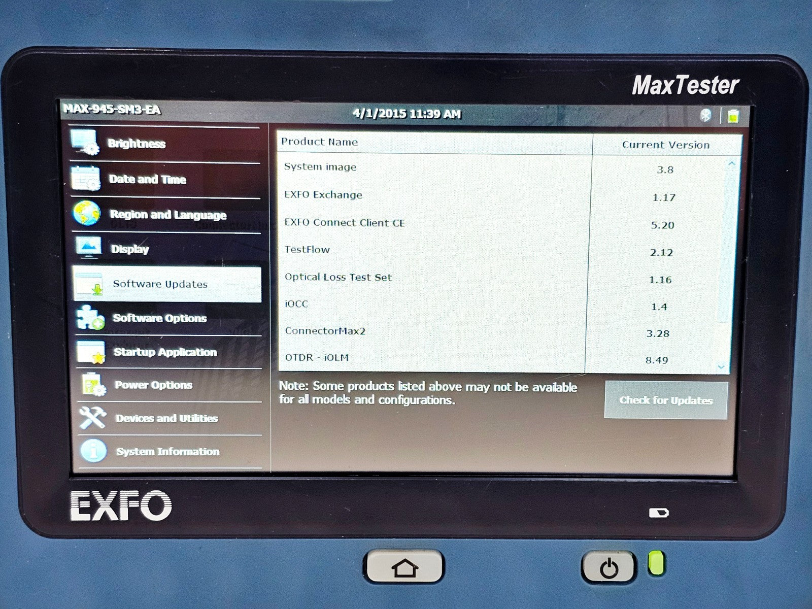 EXFO OLTS MAX-945-SM3 1310/1550/1625 SM Fibre Certifier MAX-945 SM3 SC-APC12
