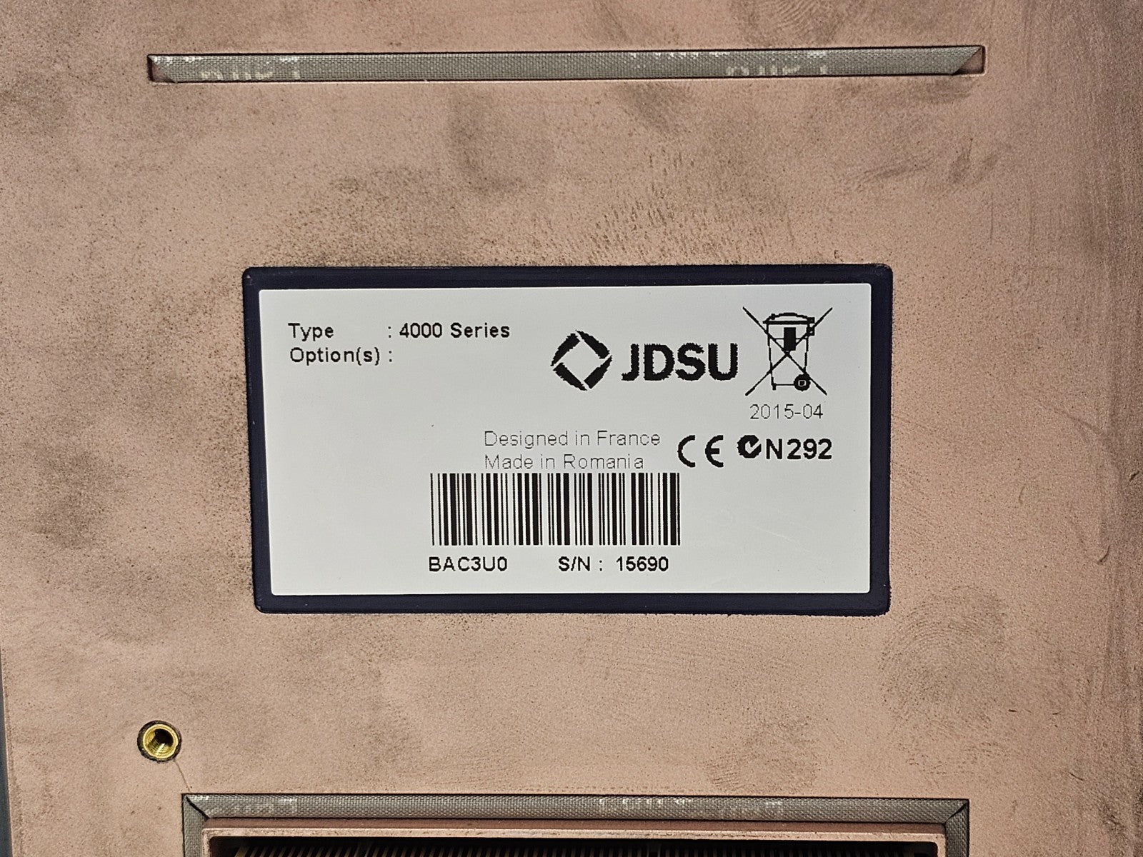 JDSU MTS 4000 Mainframe with PM/VFL & 4126 MA SM OTDR 1310/1550nm SC-APC
