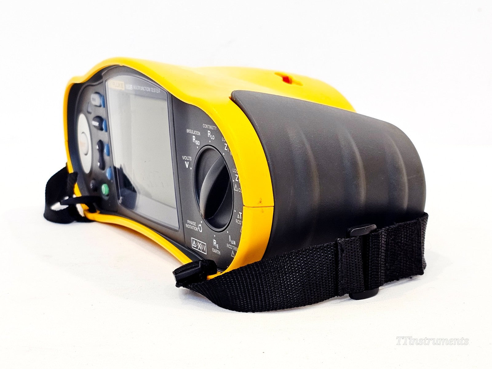 Fluke 1653B side view showing ports and connections
