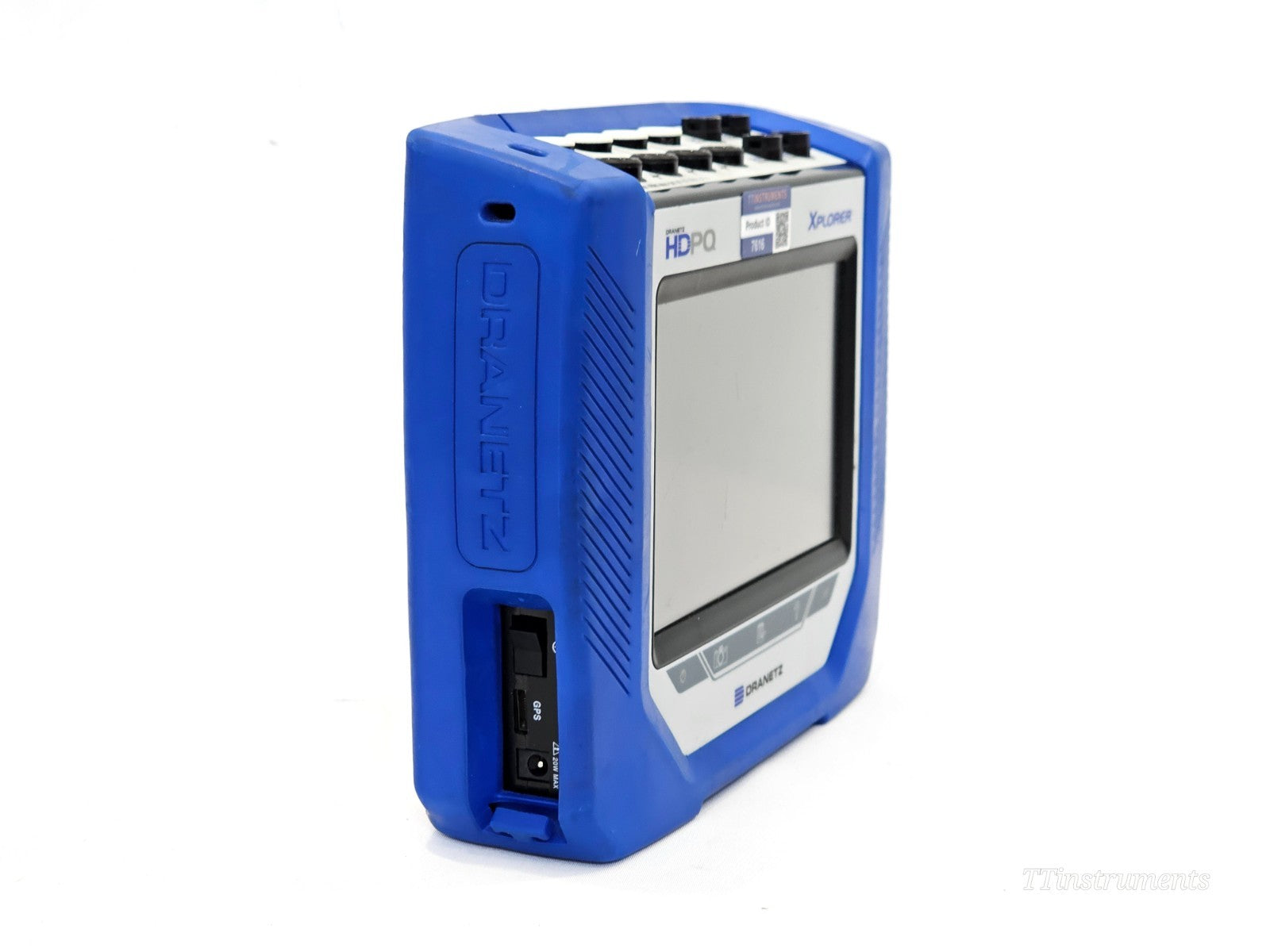 Dranetz HDPQ Xplorer portable analyser angled three-quarter front view showing full instrument body