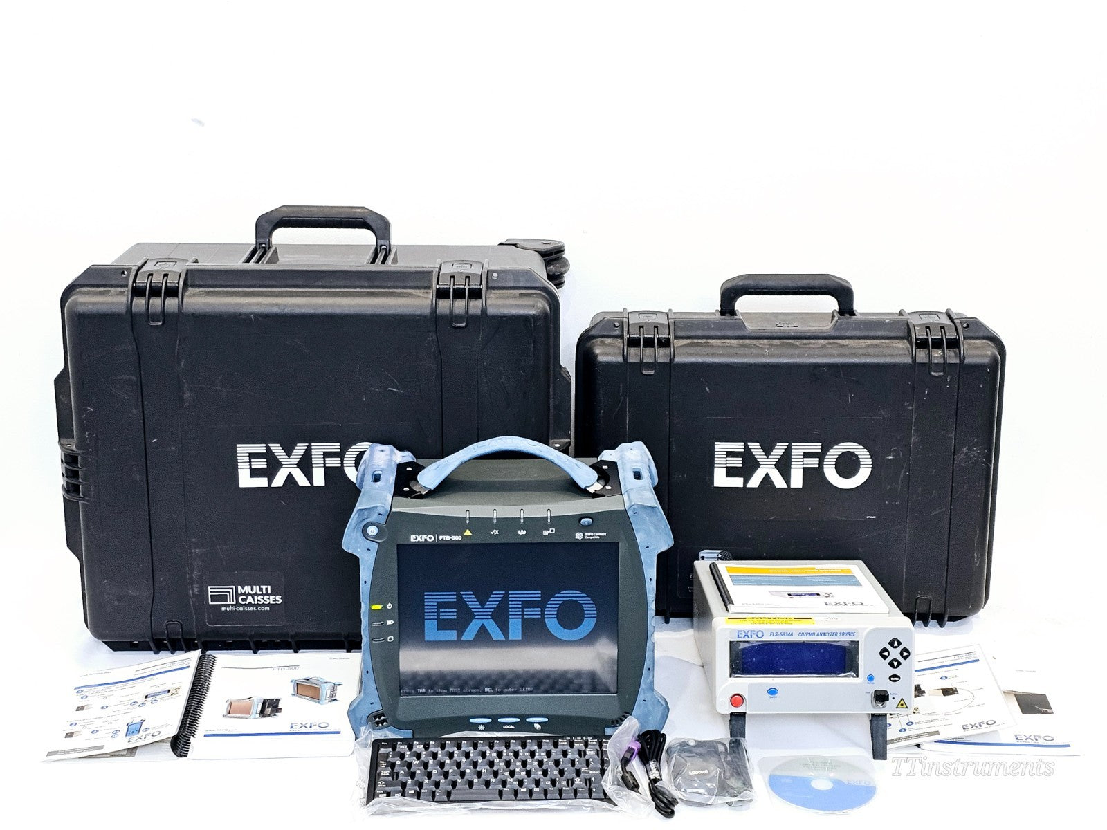 2020 EXFO FTB-500 FTB-5500B PMD & FTB-5800 CD Analyzer + FLS-5834A Light Source0